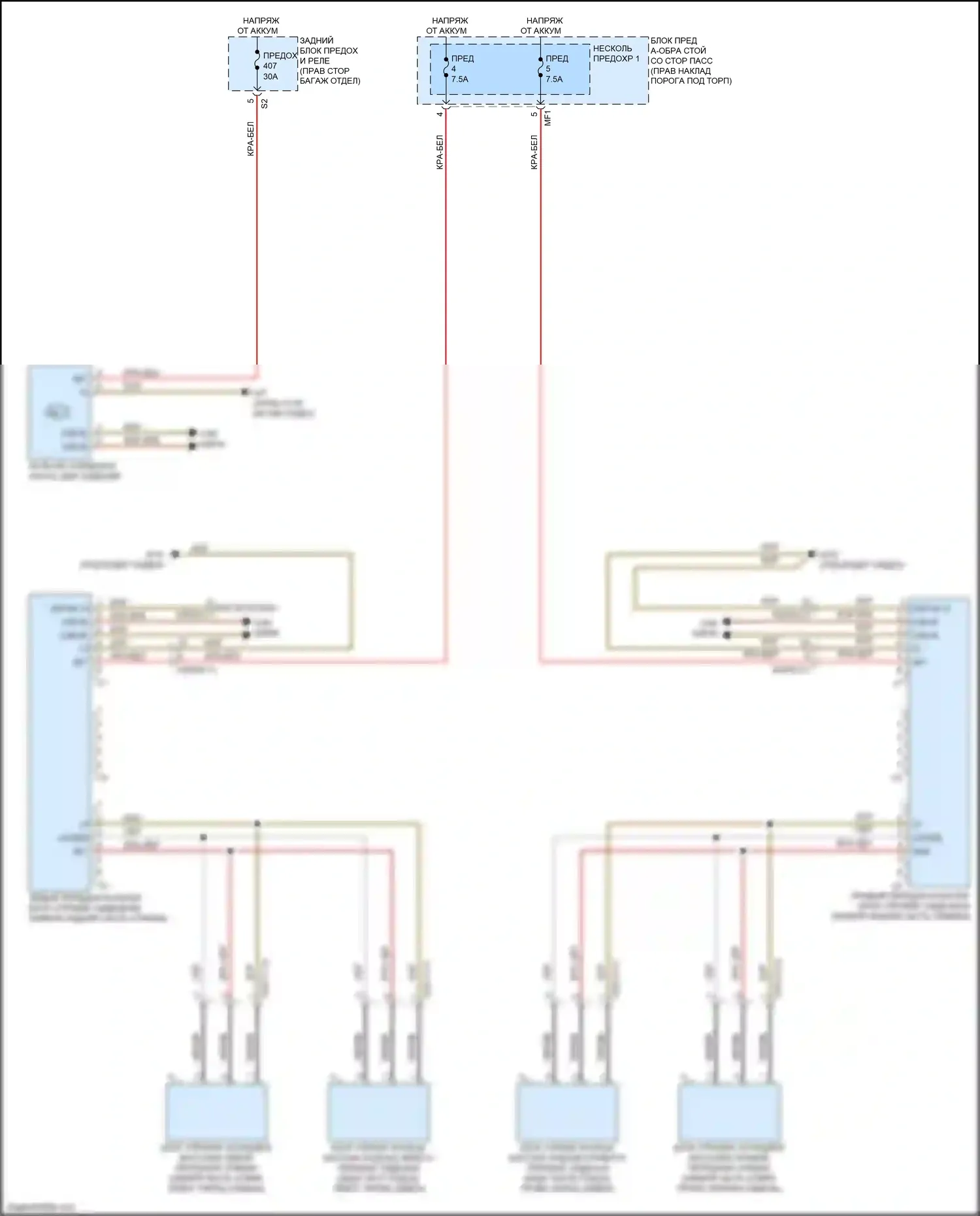 CLS-класс Mercedes-Benz C257 (2017-2021): Электросхема переднего мультиконтурного сиденья 
