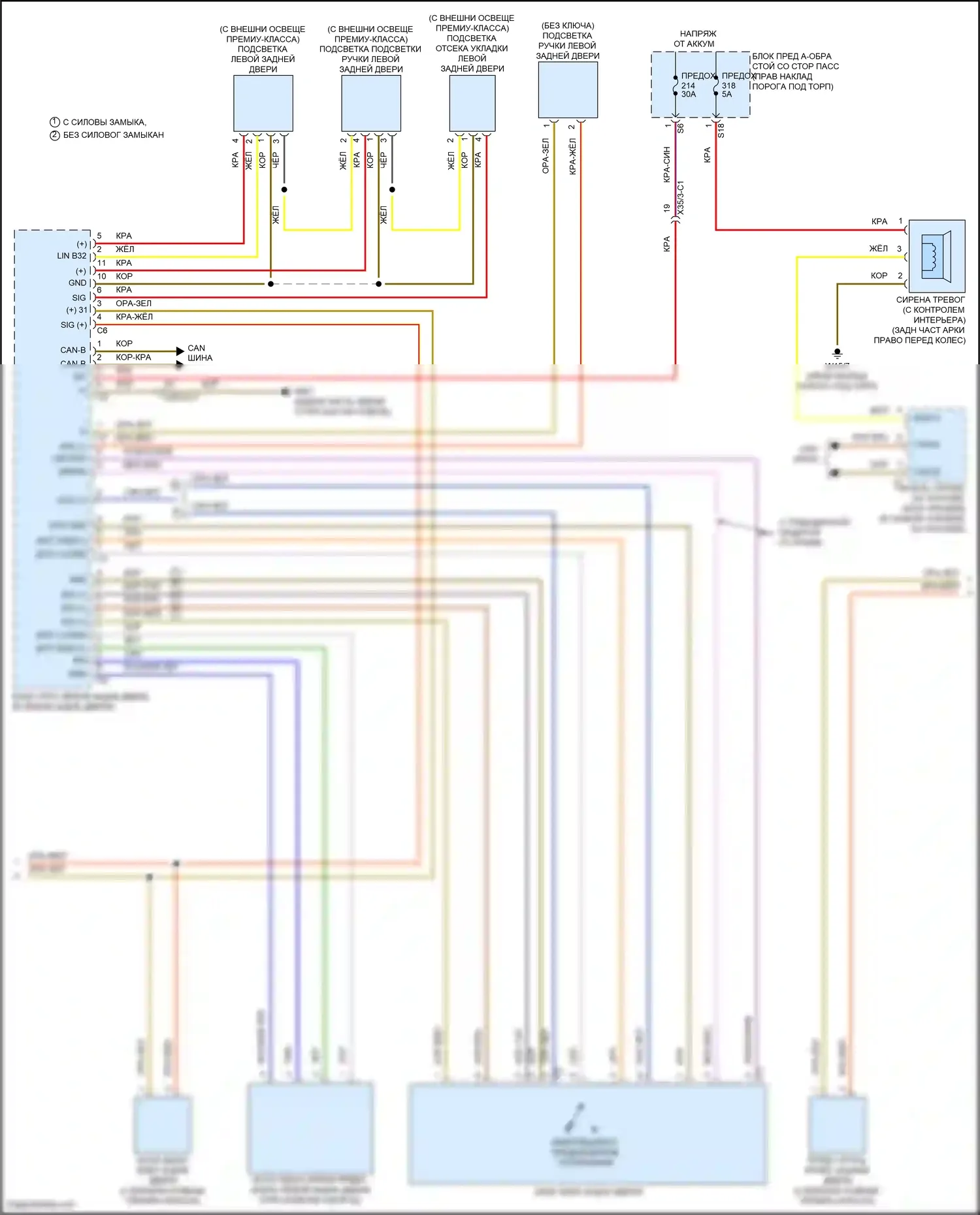 CLS-класс Mercedes-Benz C257 (2017-2021): Сигнализации электросхема (3 из 4) 