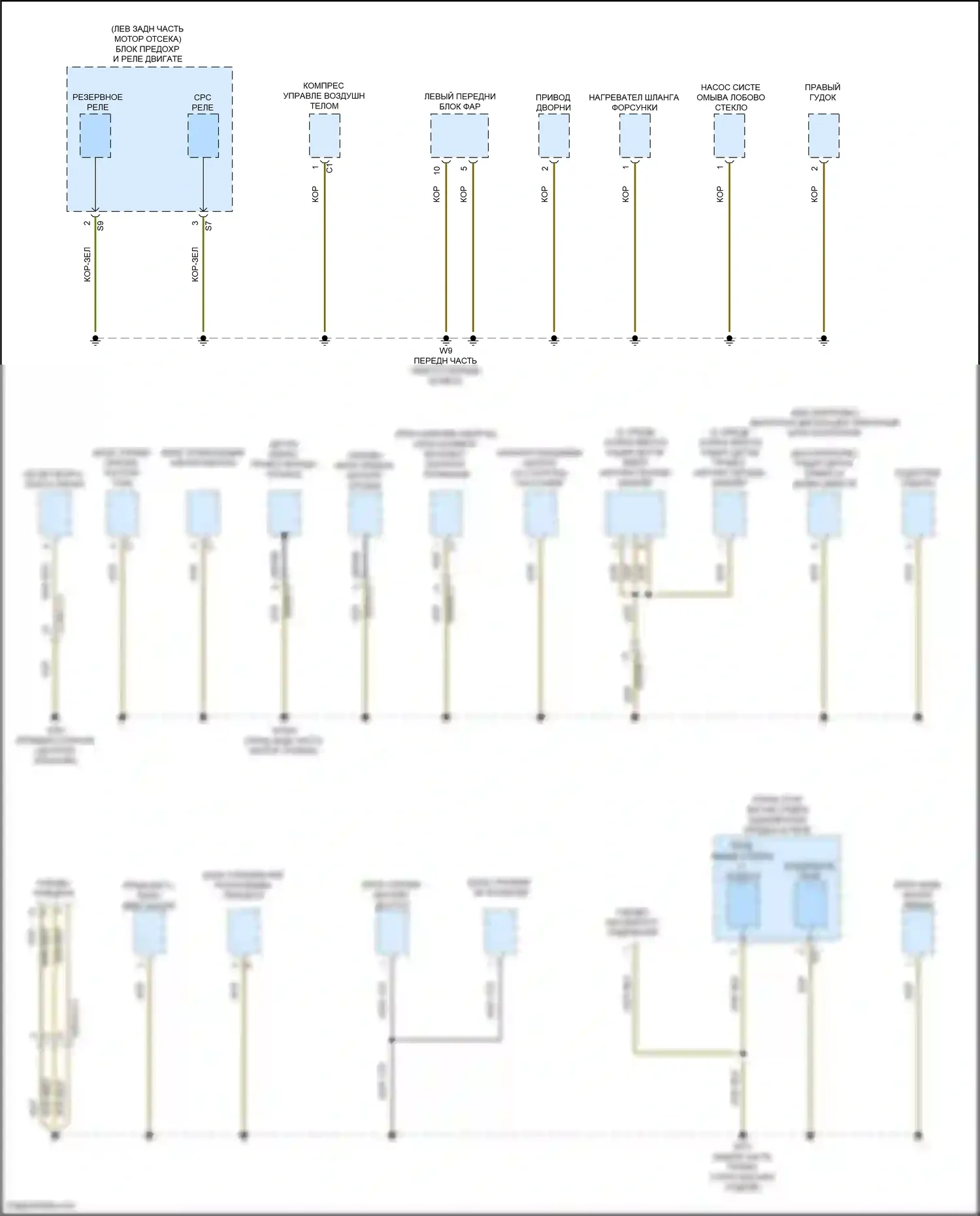 CLS-класс Mercedes-Benz C257 (2017-2021): Электросхема разводки массы (1 из 8) 
