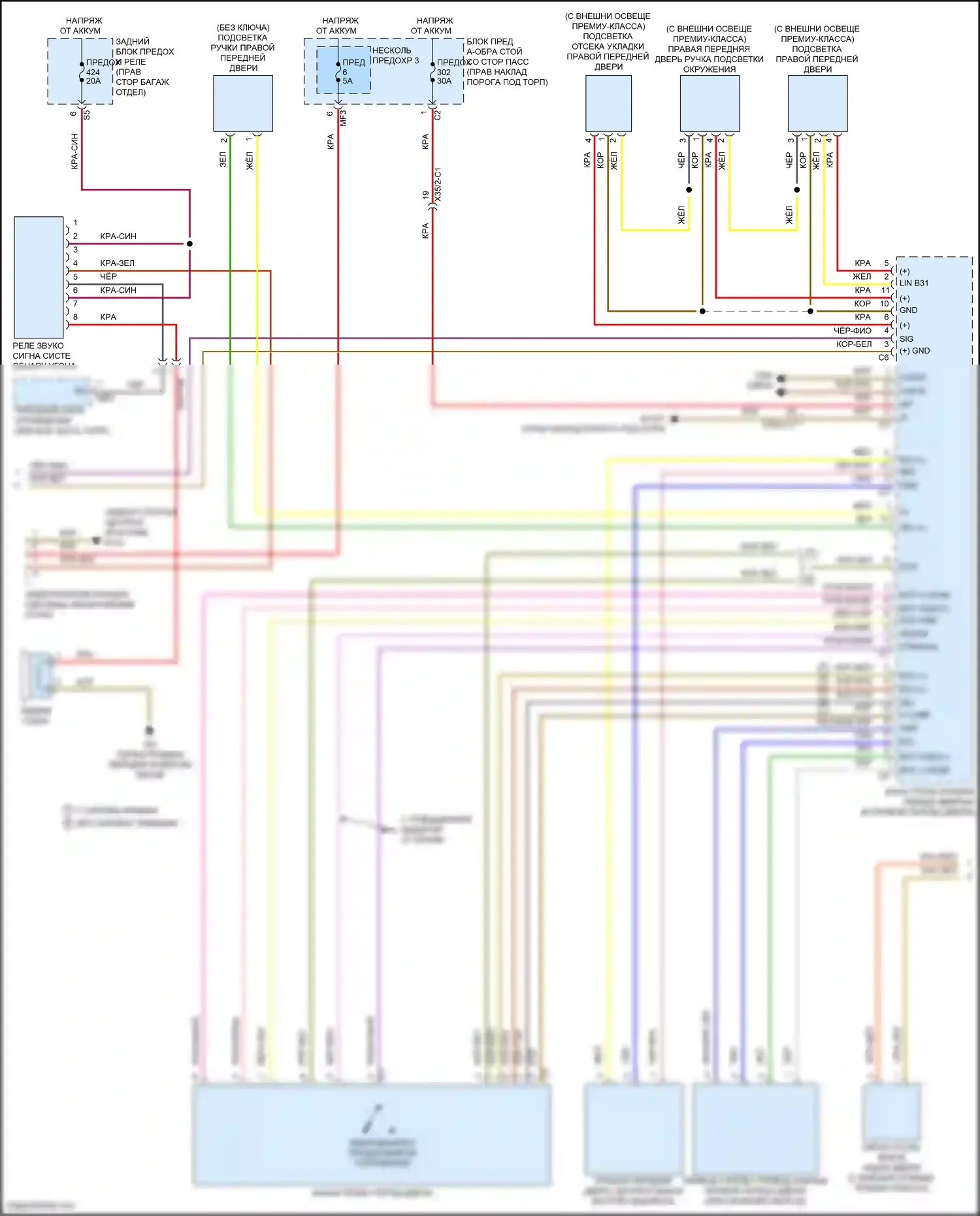 CLS-класс Mercedes-Benz C257 (2017-2021): Электросхема центрального замка с автоблокировкой (2 из 4) 