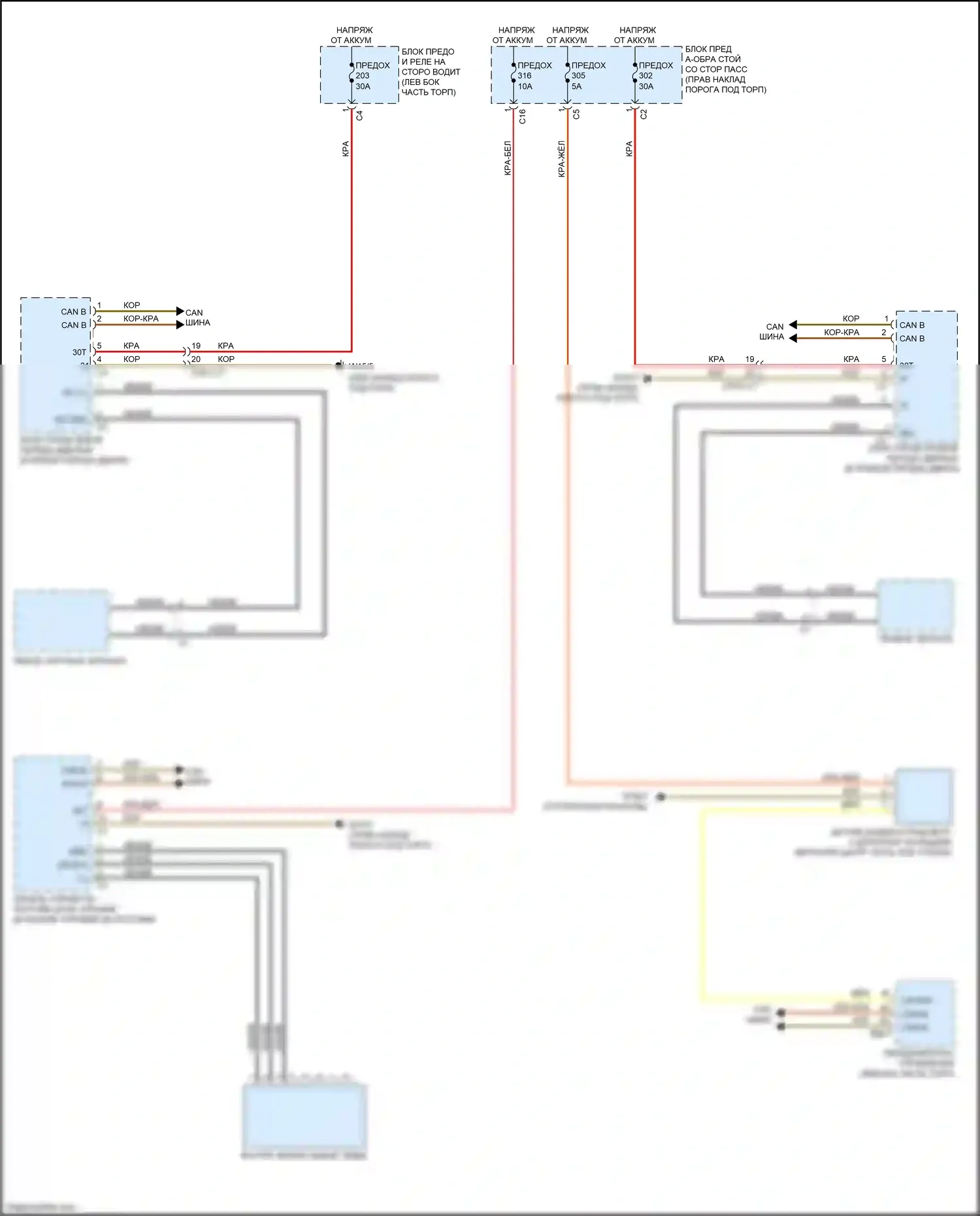 CLS-класс Mercedes-Benz C257 (2017-2021): Электросхема автоматического дневного/ночного зеркала 