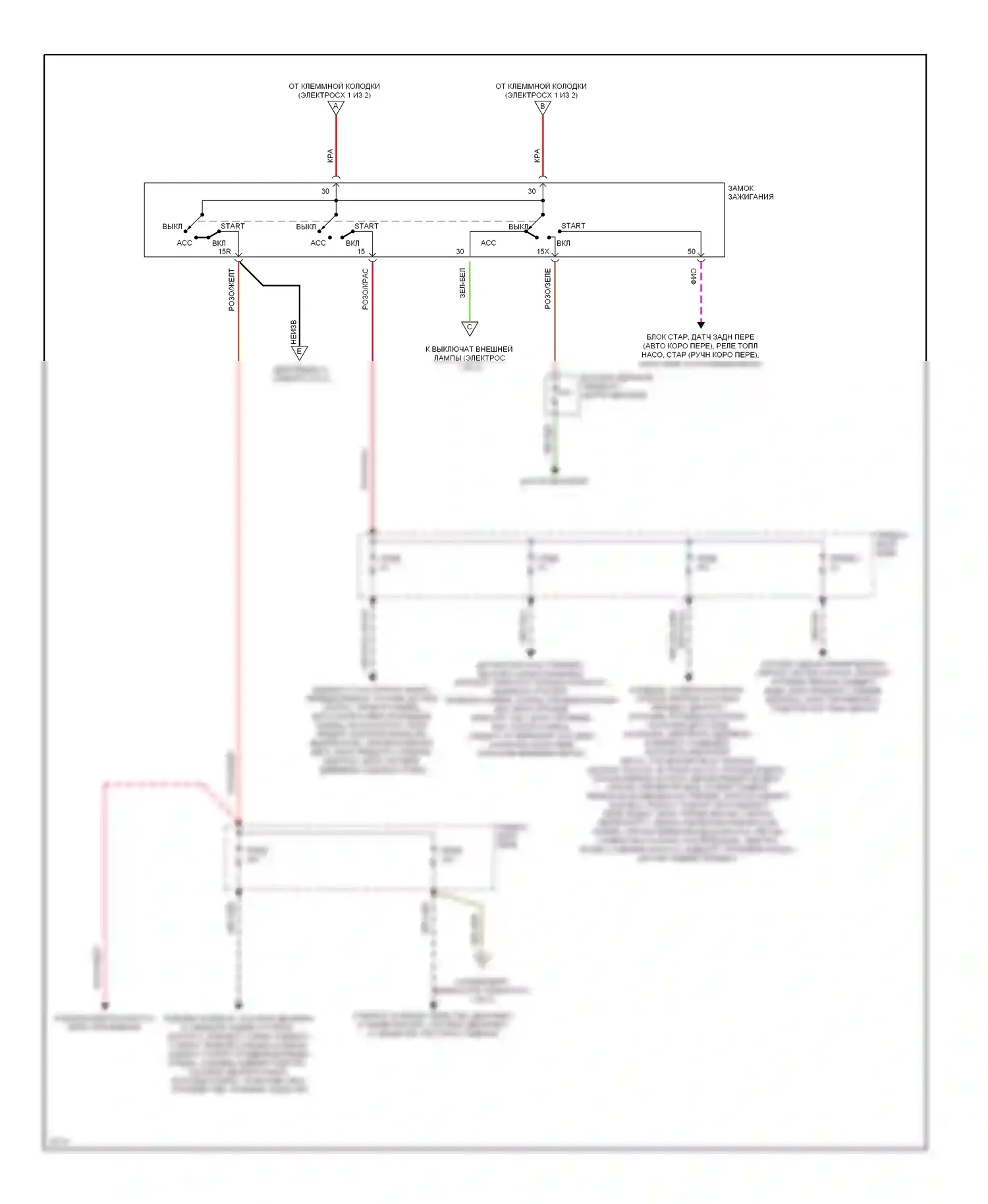 E-класс Mercedes-Benz W124/S124/C124/A124 (1992-1997): Электросхема блока предохранителей реле (2 из 2) 