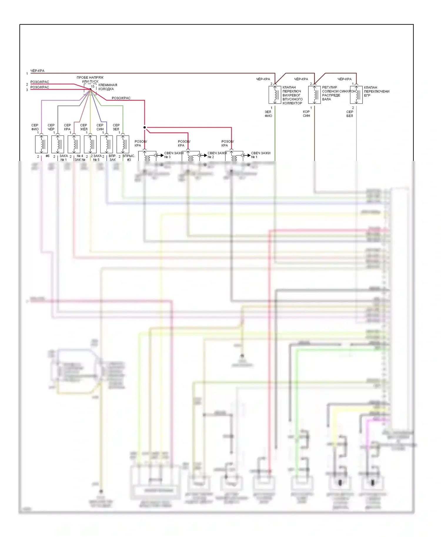 E-класс Mercedes-Benz W124/S124/C124/A124 (1992-1997): Электросхема двигателя 3.2ls (2 из 2) 