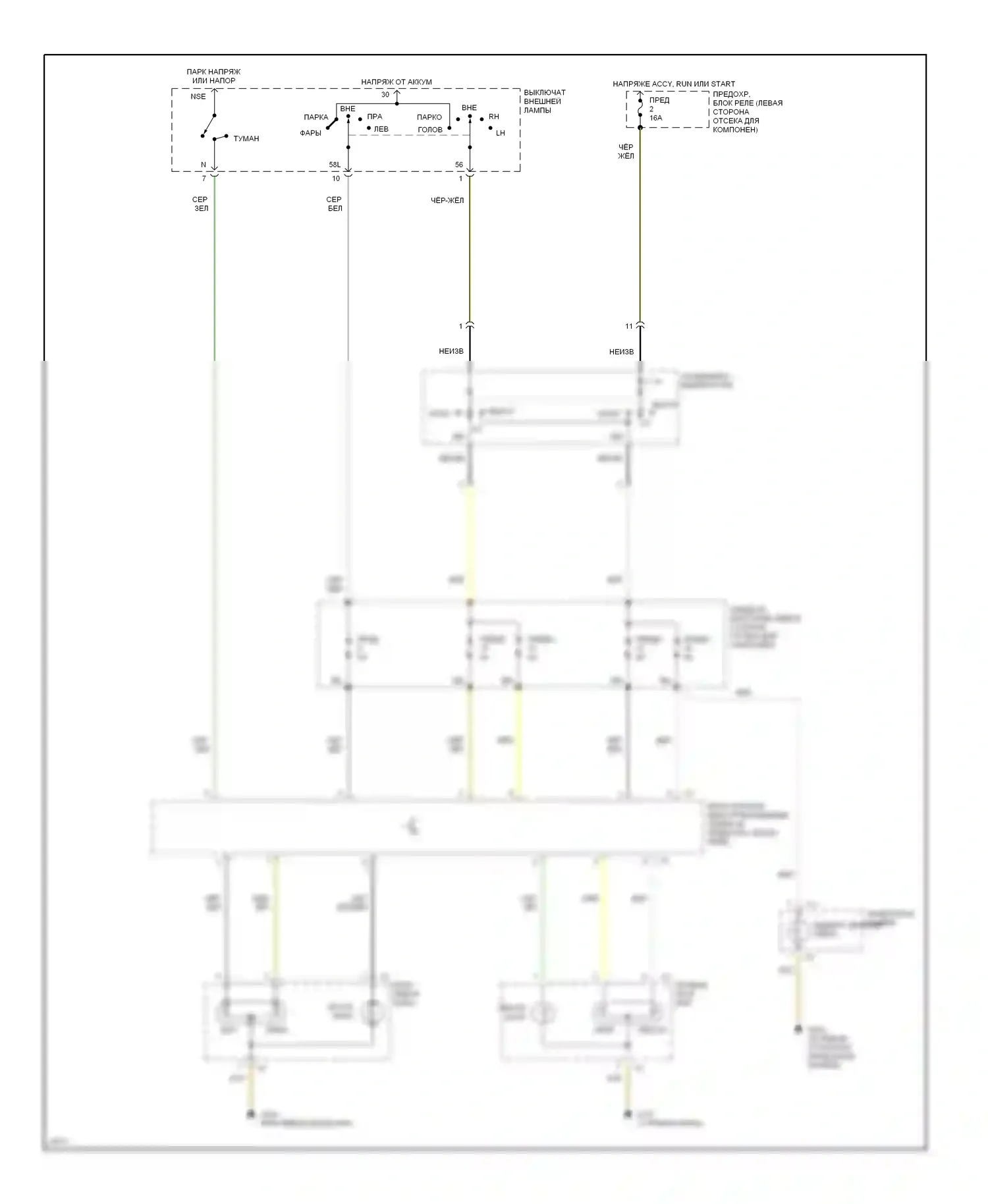 E-класс Mercedes-Benz W124/S124/C124/A124 (1992-1997): Электросхема фар, без дрели 