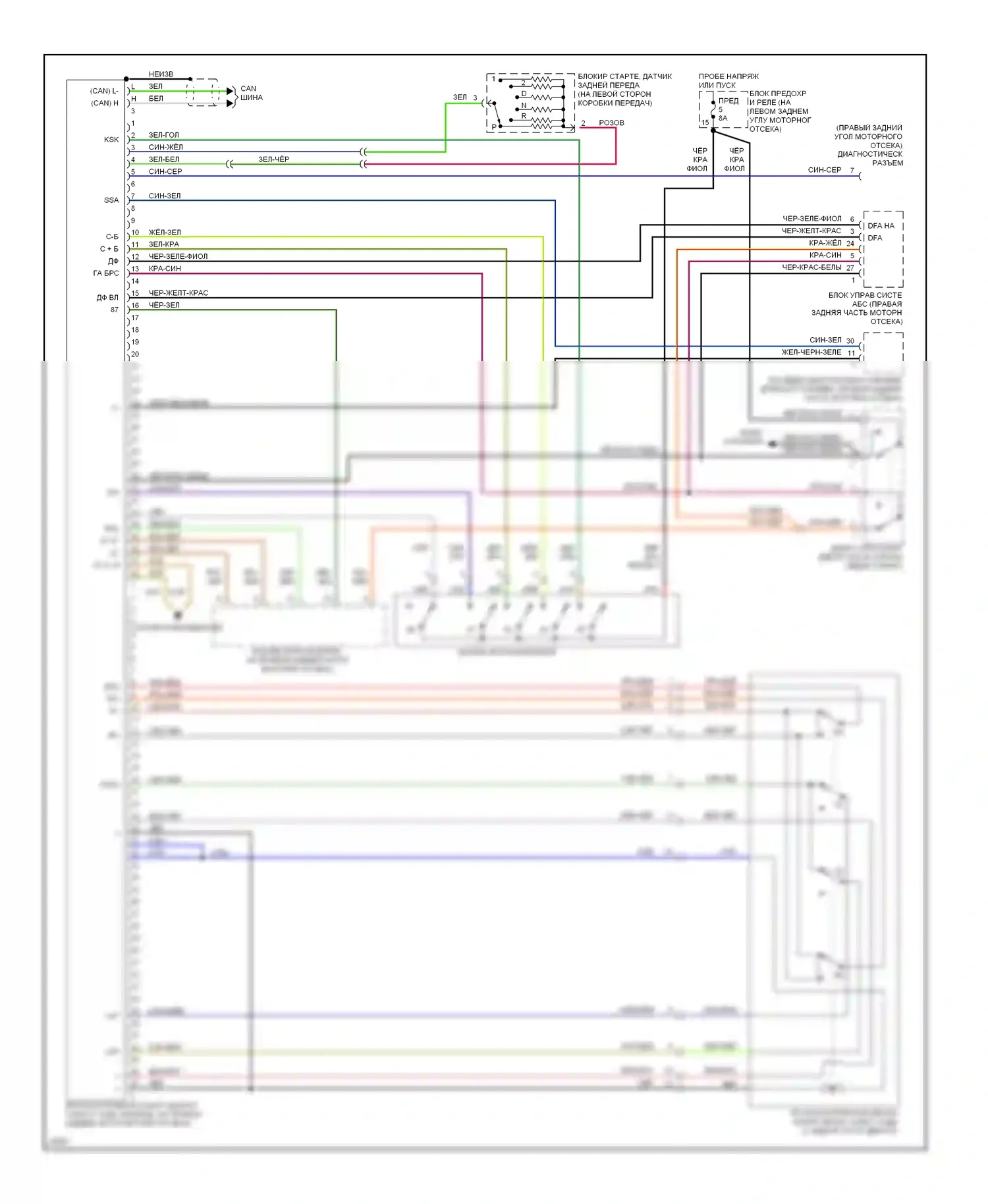 E-класс AMG Mercedes-Benz W124/S124/C124/A124 (1994-1996): Электросхема управления крейсерской скоростью/скоростью холостого хода 