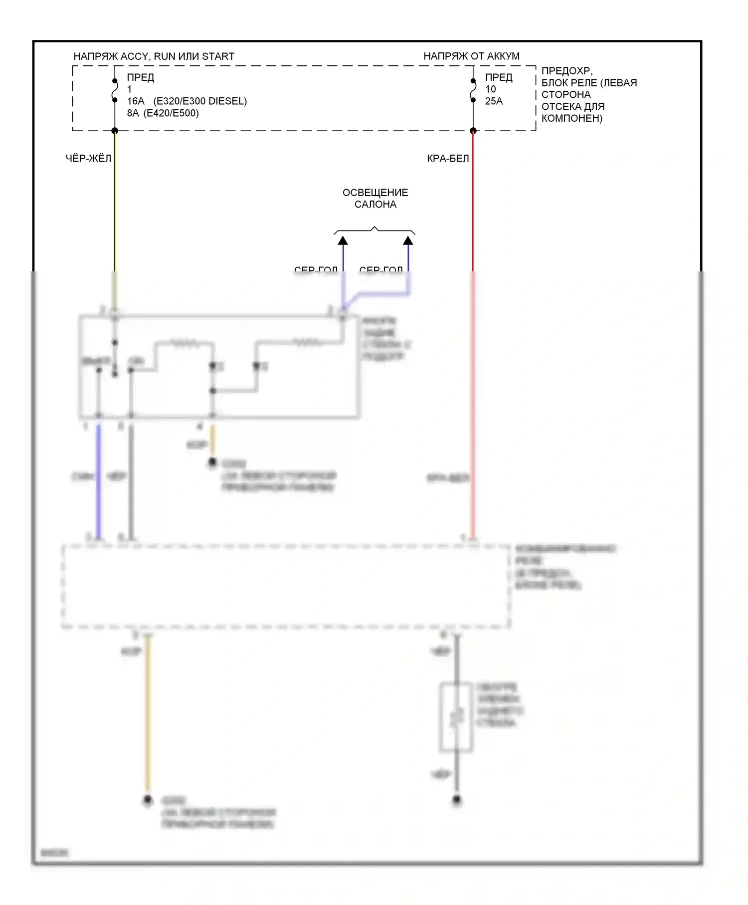 E-класс AMG Mercedes-Benz W124/S124/C124/A124 (1994-1996): Электросхема подогрева 