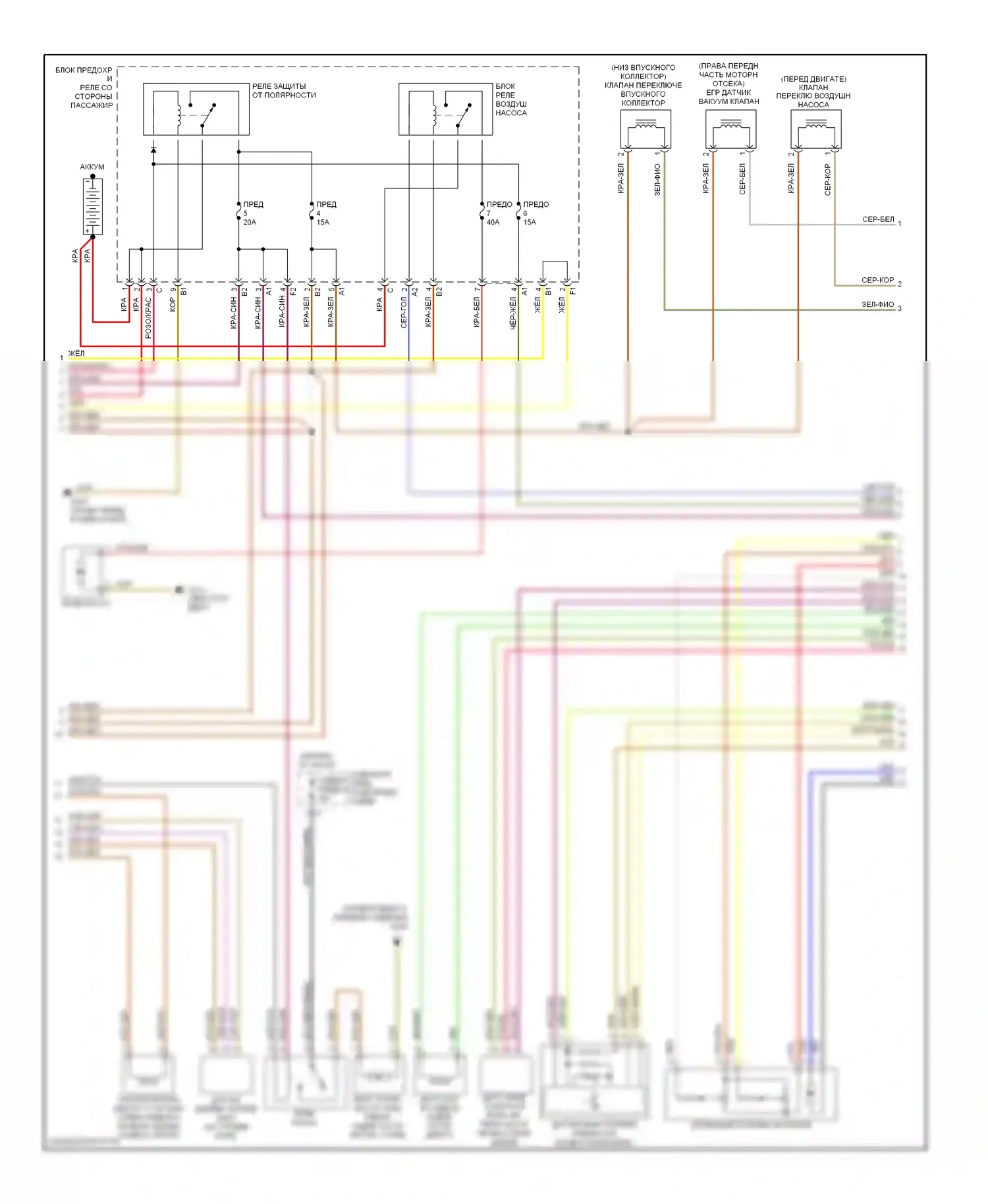 E-класс Mercedes-Benz W210/S210 рестайлинг (1999-2003): Электросхема двигателя 3.2l (2 из 3) 