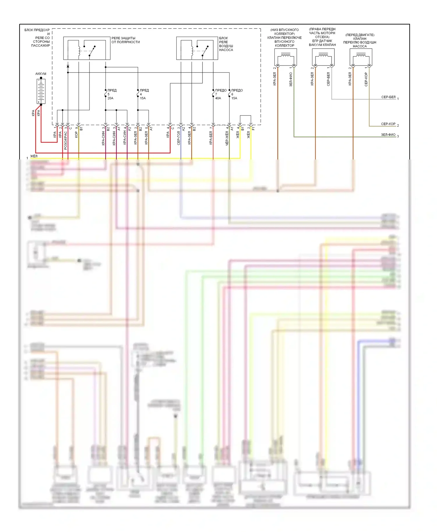E-класс Mercedes-Benz W210/S210 рестайлинг (1999-2003): Электросхема двигателя 4.3l (2 из 3) 