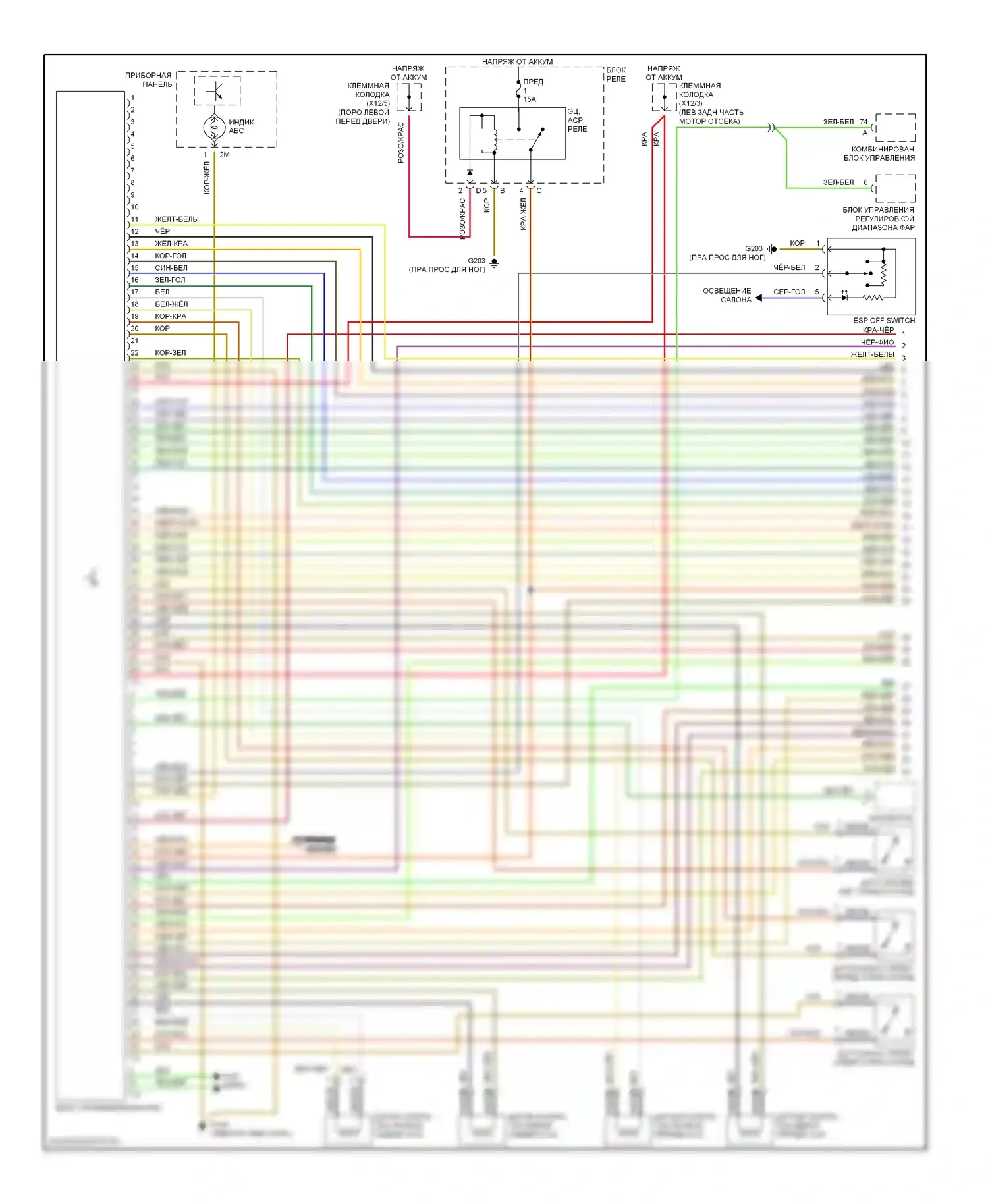 E-класс Mercedes-Benz W210/S210 (1995-1999): Электросхемы антиблокировочной системы abs, с курсовыми устойчивостями (esp) (1 из 2) 