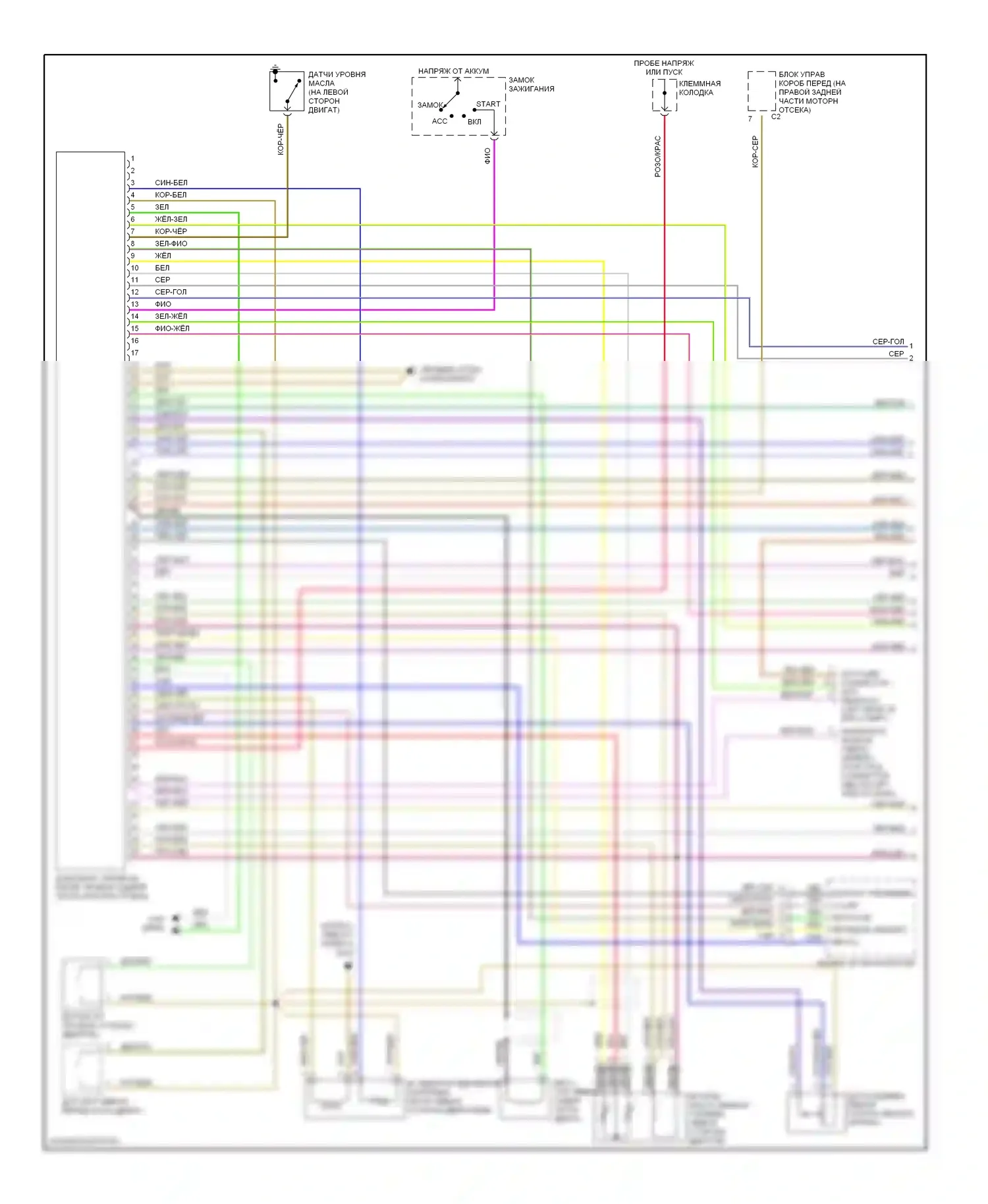 E-класс Mercedes-Benz W210/S210 (1995-1999): Электросхема двигателя 3,0л дизелей (1 из 2) 
