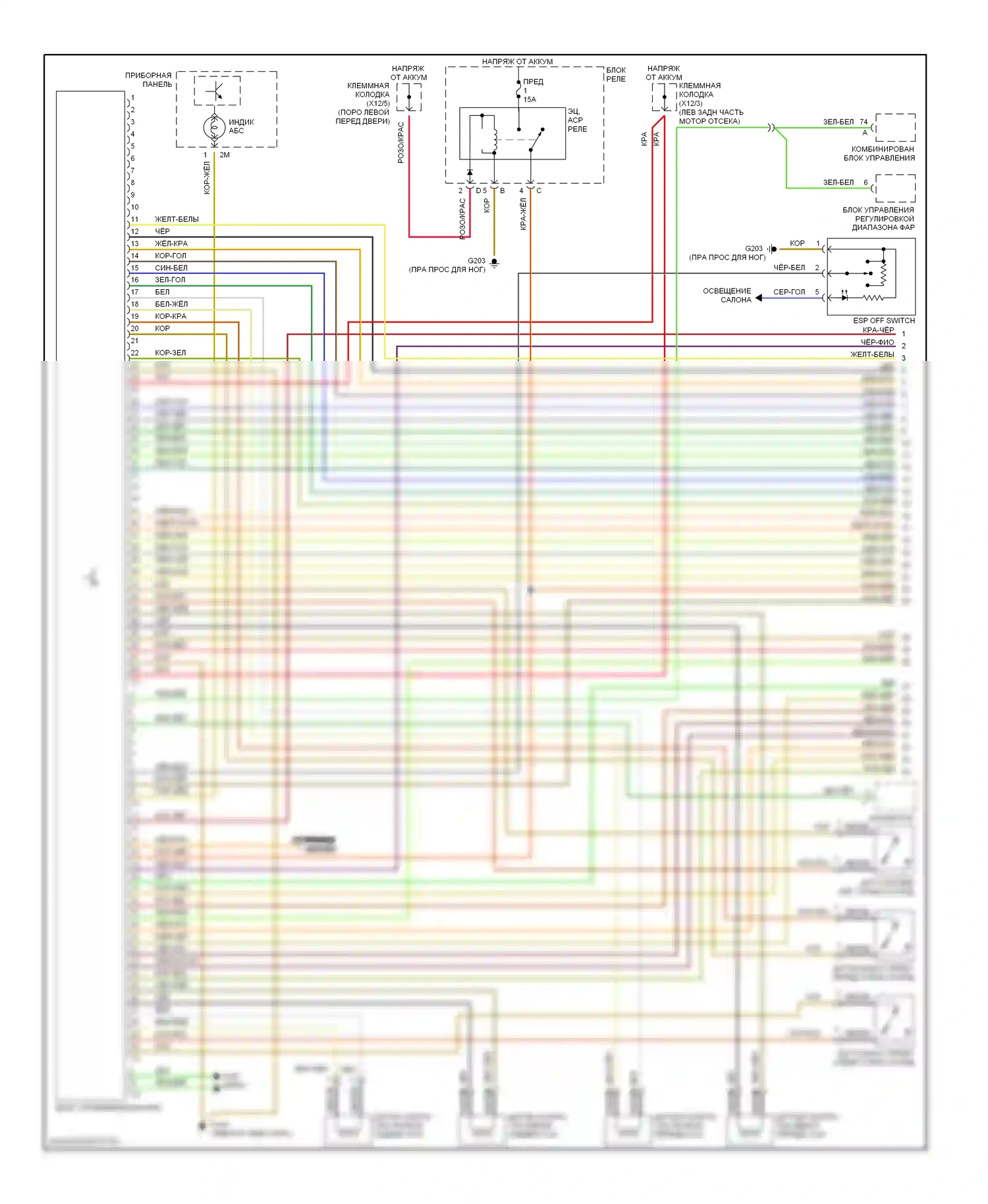 E-класс AMG Mercedes-Benz W210/S210 (1996-1999): Электросхемы антиблокировочной системы abs, с курсовыми устойчивостями (esp) (1 из 2) 