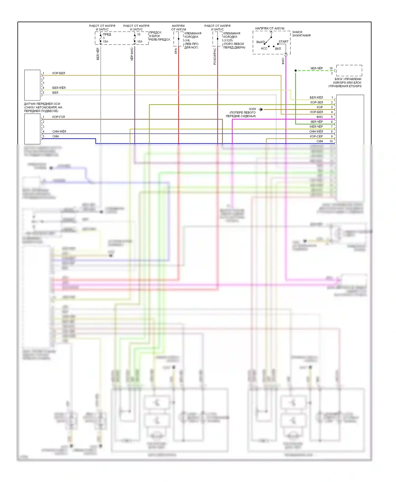 E-класс AMG Mercedes-Benz W210/S210 (1996-1999): Электросхема фар, с ксеноновыми лампами 