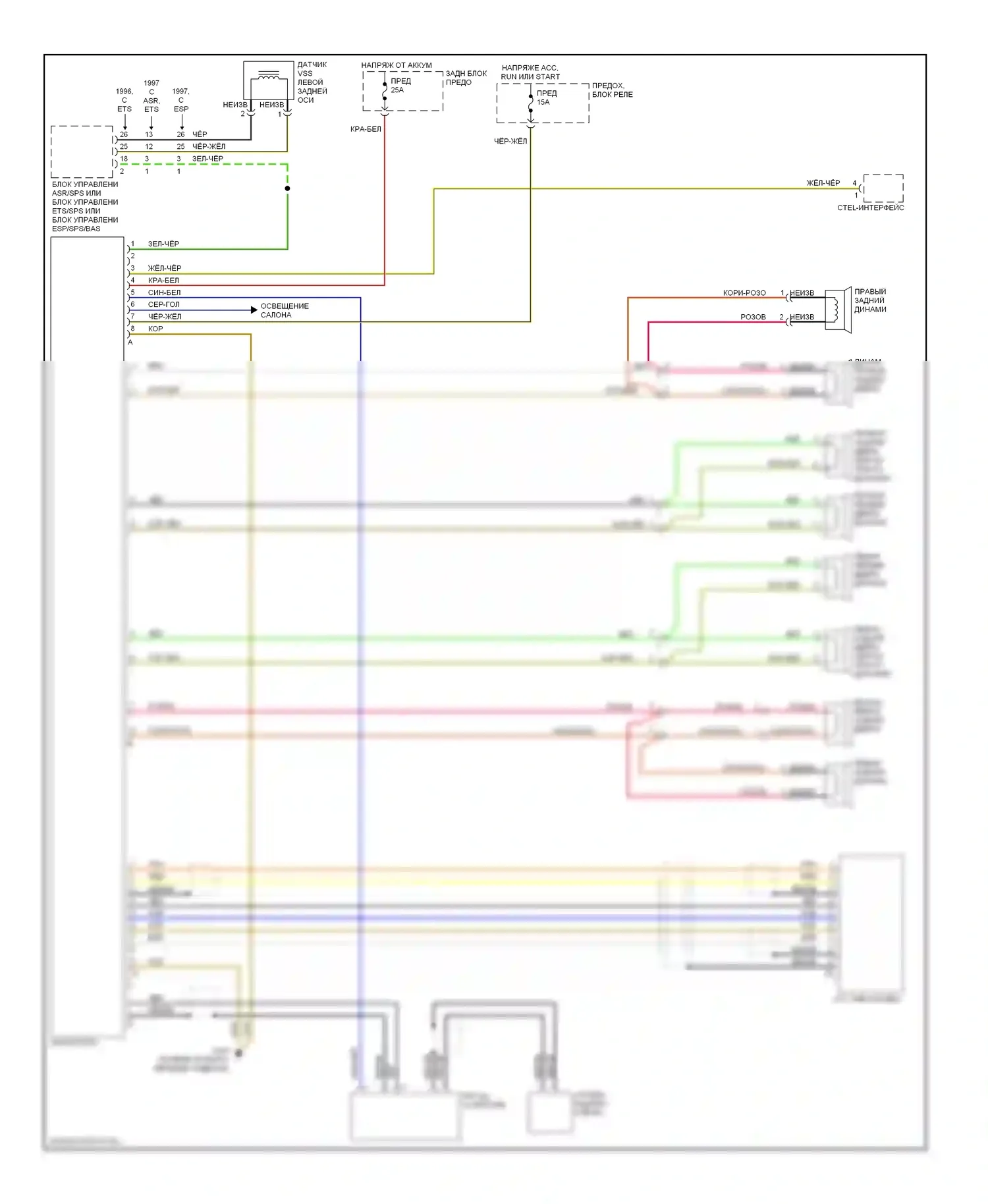 E-класс AMG Mercedes-Benz W210/S210 (1996-1999): Электросхемы радиосвязи, без усилителя 