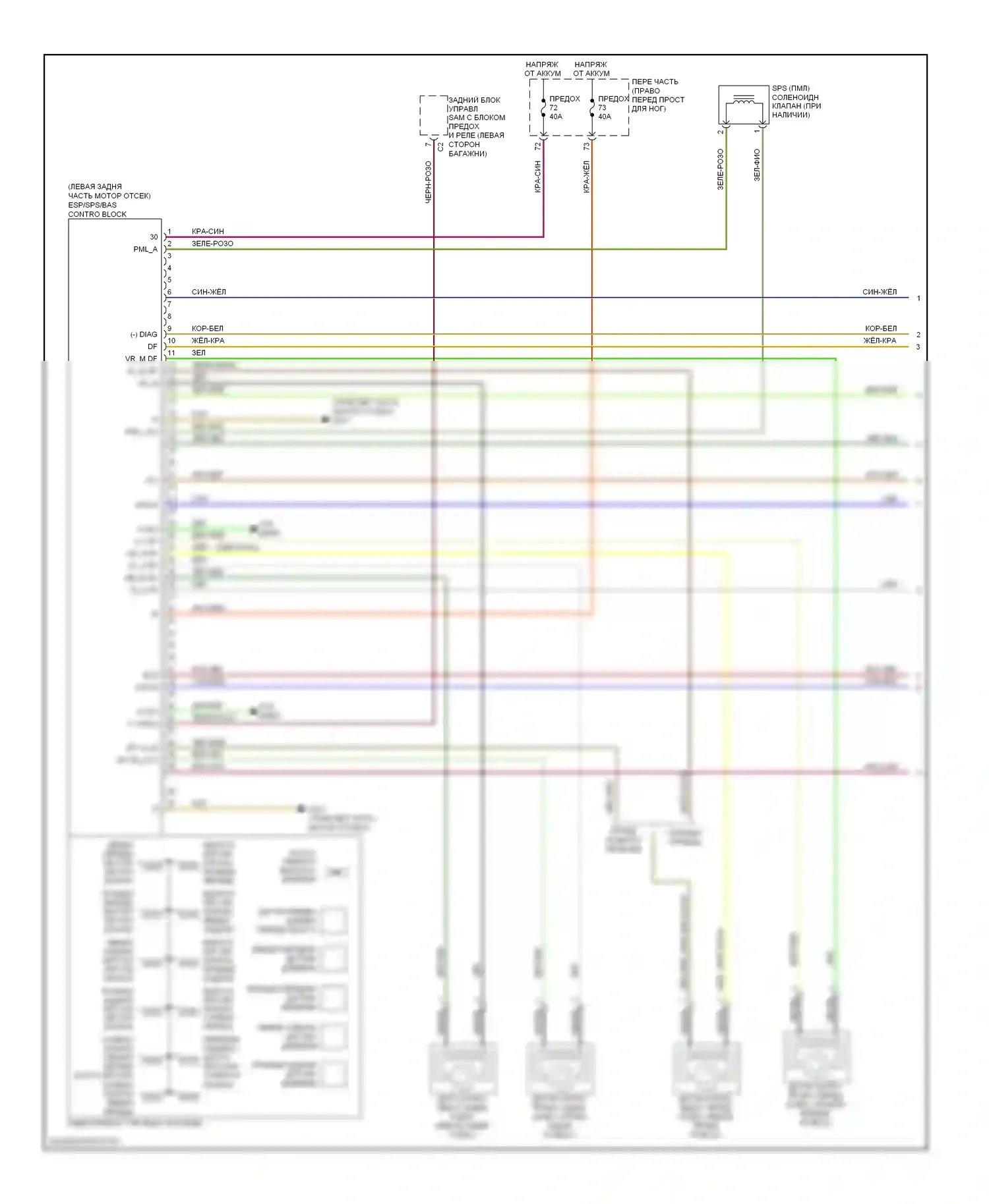 E-класс Mercedes-Benz W211/S211 рестайлинг (2006-2009): Антиблокировочная система abs электросхема (1 из 2) 