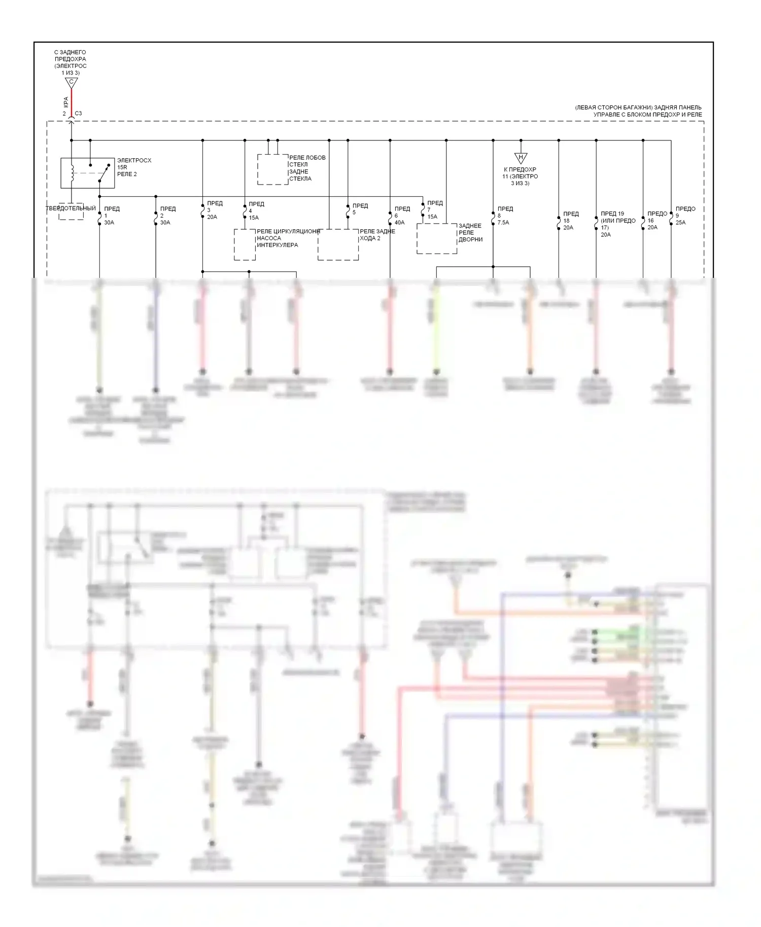 E-класс Mercedes-Benz W211/S211 рестайлинг (2006-2009): Электросхема блока предохранителей реле (3 из 3) 