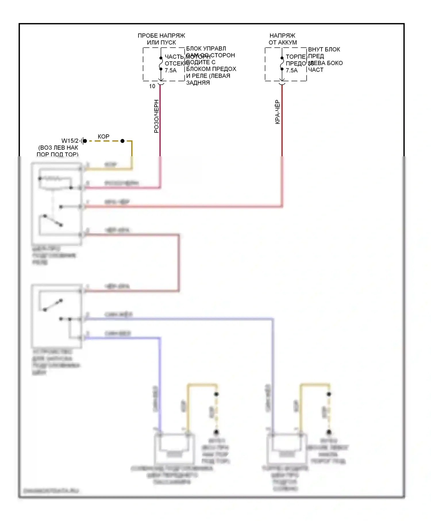 E-класс Mercedes-Benz W211/S211 рестайлинг (2006-2009): Шея-про подголовники электросхема 