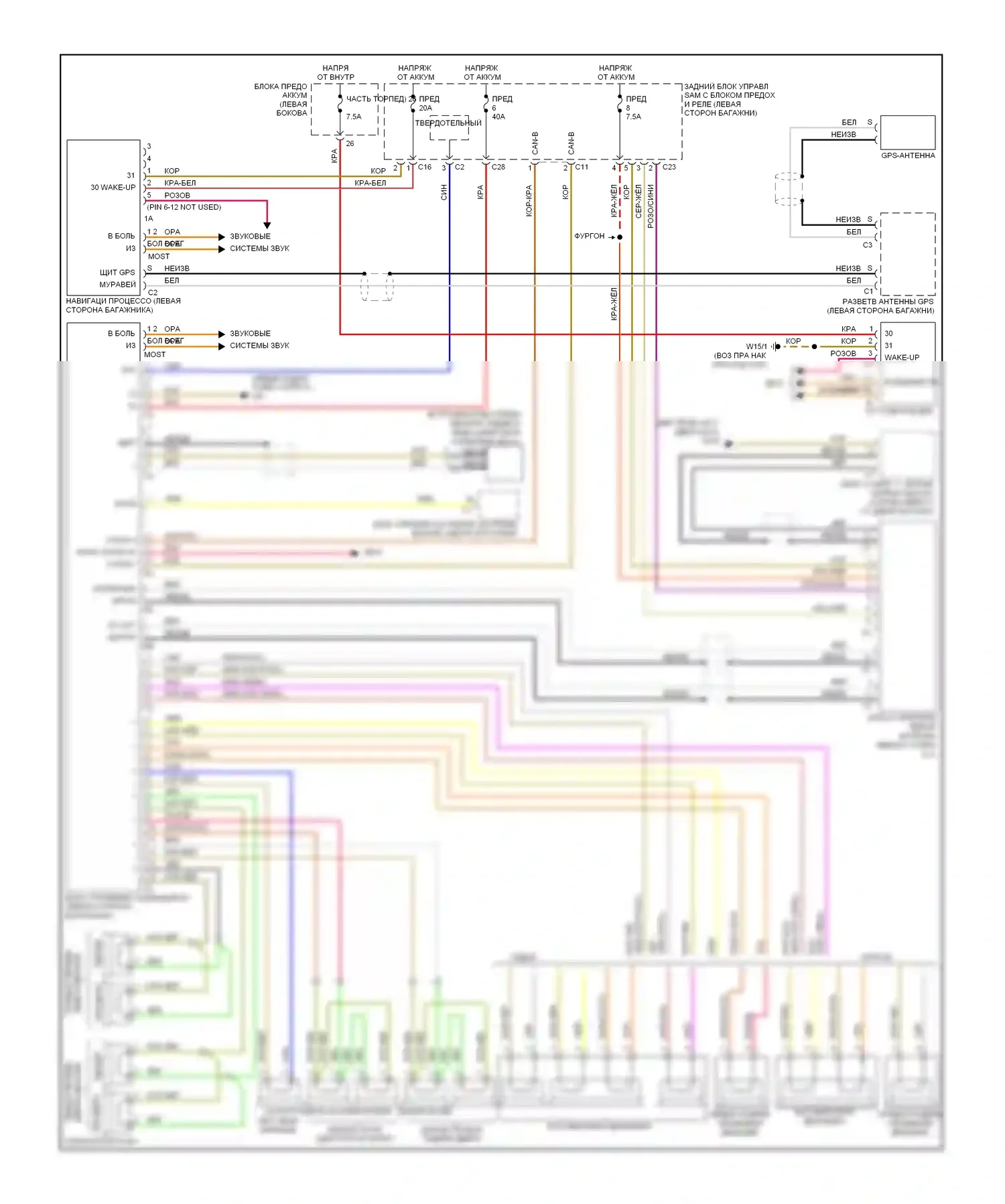 E-класс Mercedes-Benz W211/S211 рестайлинг (2006-2009): Электросхема системы автопилота 
