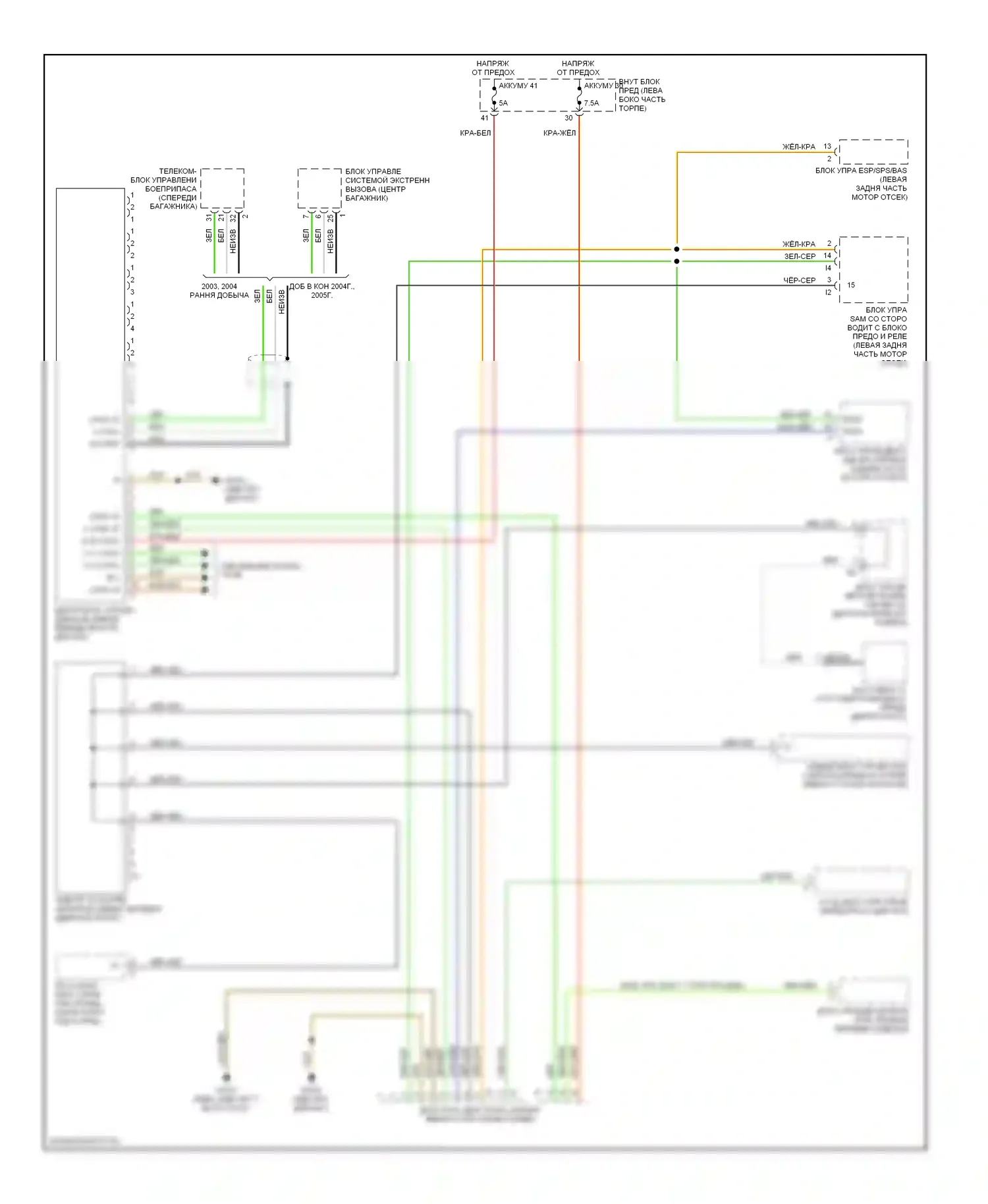 E-класс Mercedes-Benz W211/S211 (2002-2006): Электросхема диагностического разхъема 