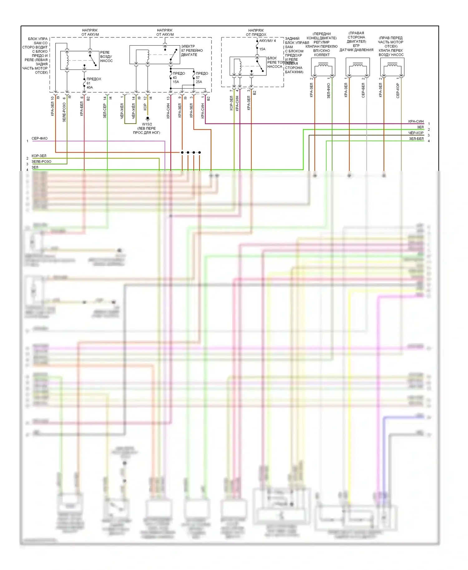 E-класс Mercedes-Benz W211/S211 (2002-2006): Электросхема двигателя 3.2l (2 из 3) 