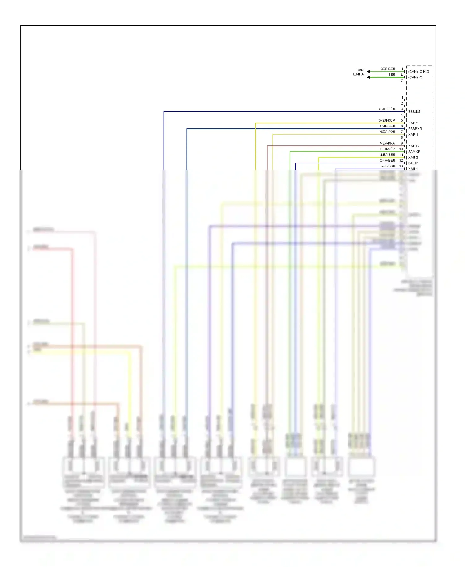 E-класс Mercedes-Benz W211/S211 (2002-2006): Электросхема электронной подвески (2 из 2) 