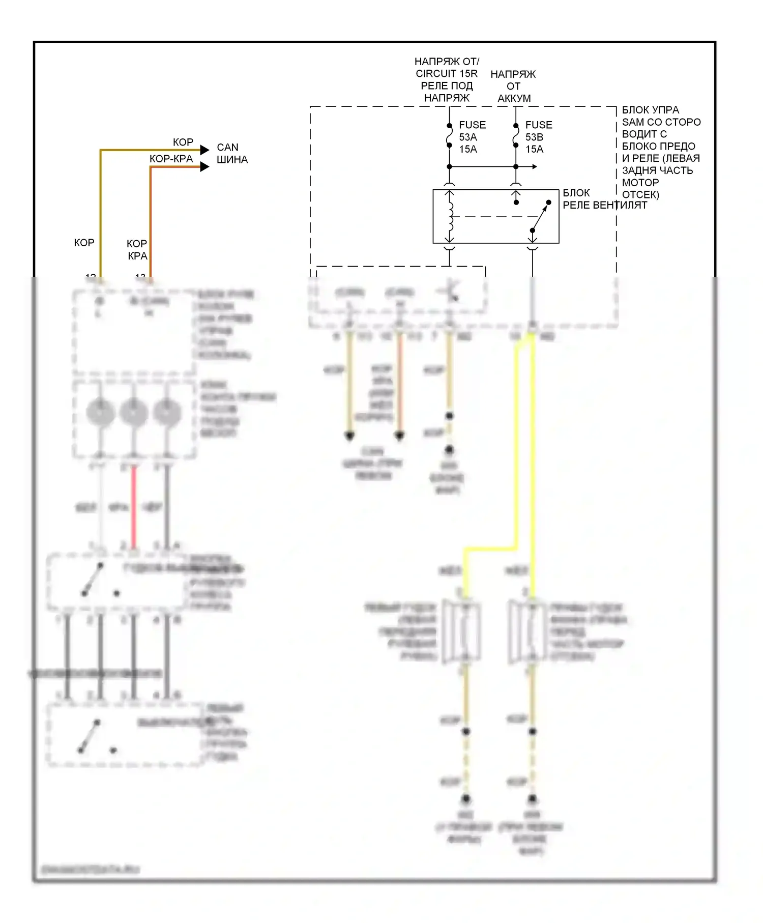 E-класс Mercedes-Benz W211/S211 (2002-2006): Электросхема клаксона 