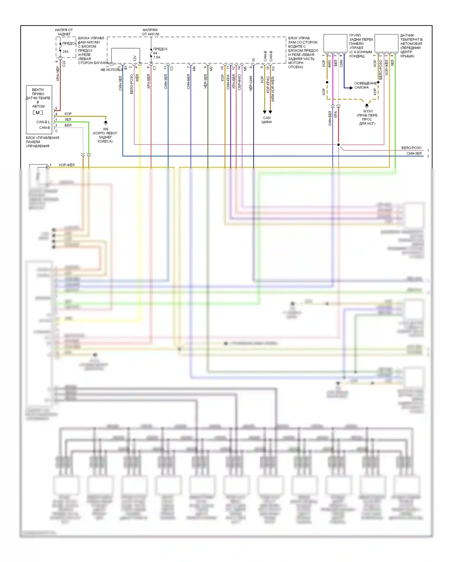 E-класс Mercedes-Benz W211/S211 (2002-2006): Электросхема климат контроля (1 из 2) 
