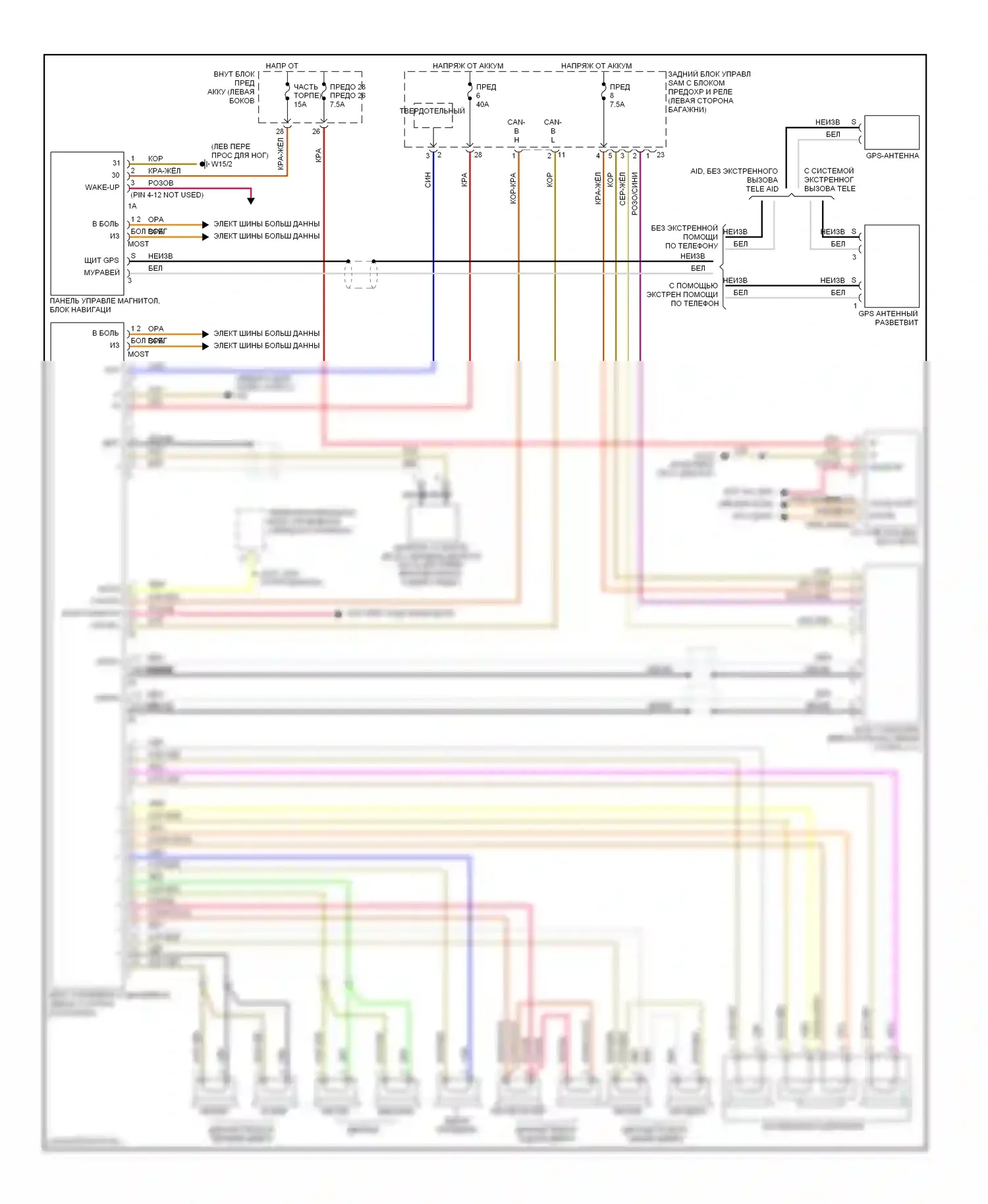 E-класс Mercedes-Benz W211/S211 (2002-2006): Электросхема системы автопилота 