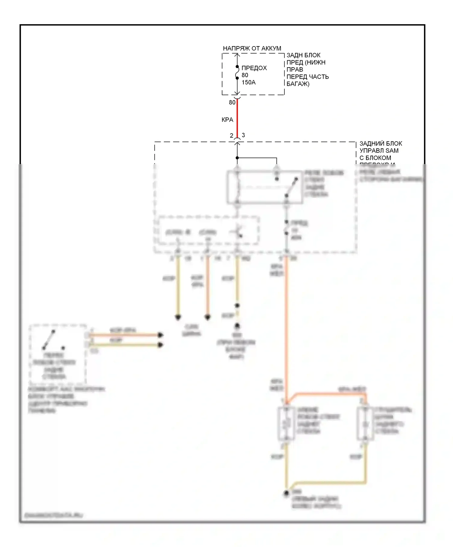 E-класс Mercedes-Benz W211/S211 (2002-2006): Электросхема подогрева 