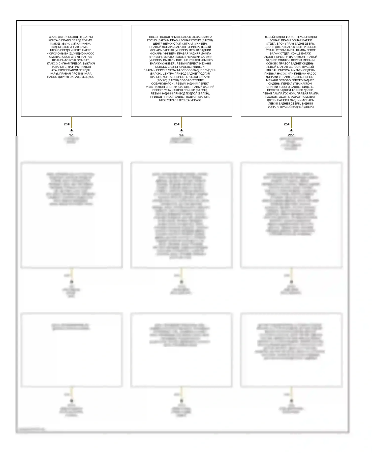 E-класс Mercedes-Benz W211/S211 (2002-2006): Электросхема точек подключения масс 