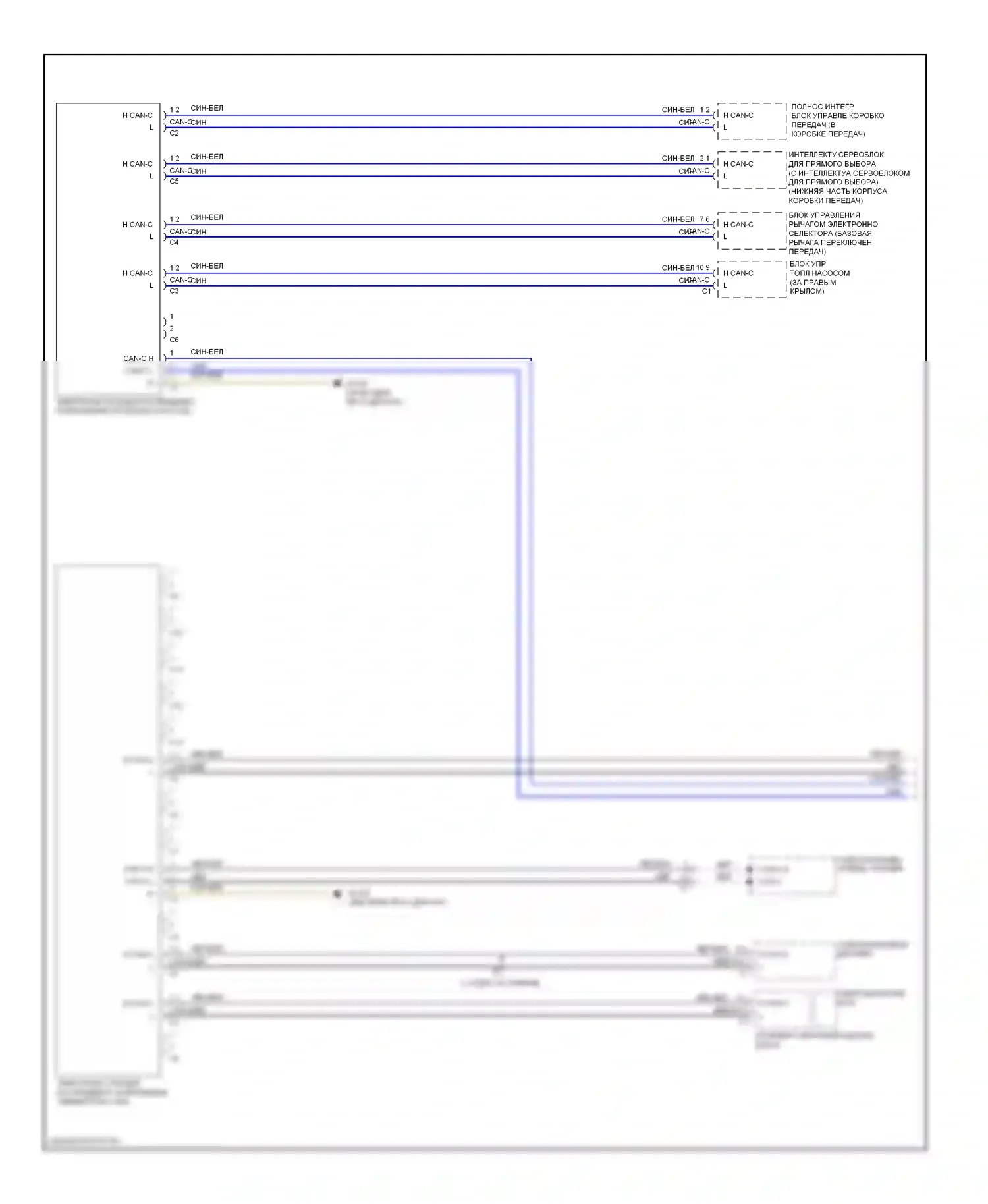 E-класс Mercedes-Benz W212/S212/C207/A207 рестайлинг (2013-2016): Электросхема шины высокого/низкого уровня, кабриолет без (can) e1 (1 из 5) 