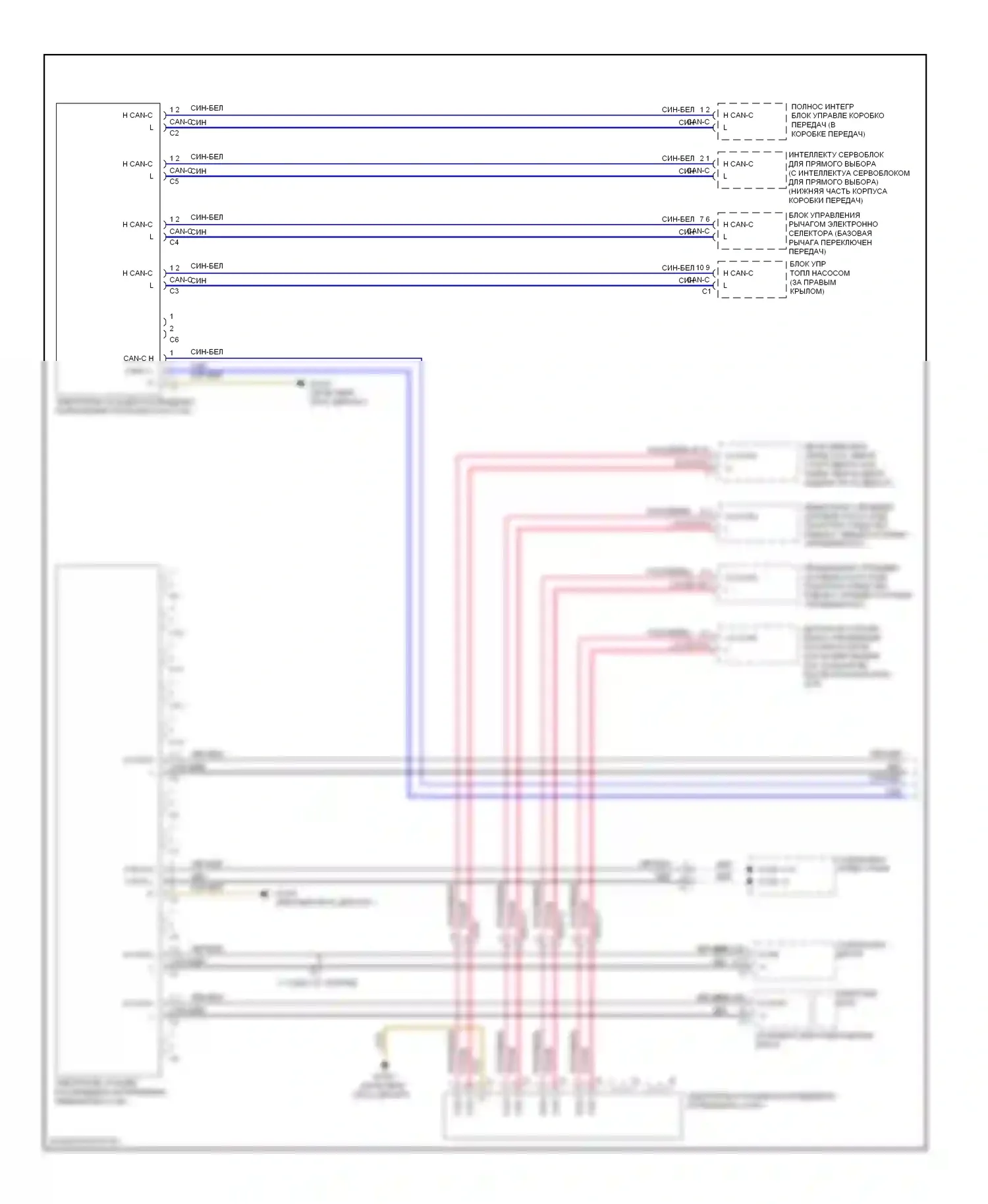 E-класс Mercedes-Benz W212/S212/C207/A207 рестайлинг (2013-2016): Электросхема шины высокого/низкого уровня, кабриолет с (can) e1 (1 из 5) 
