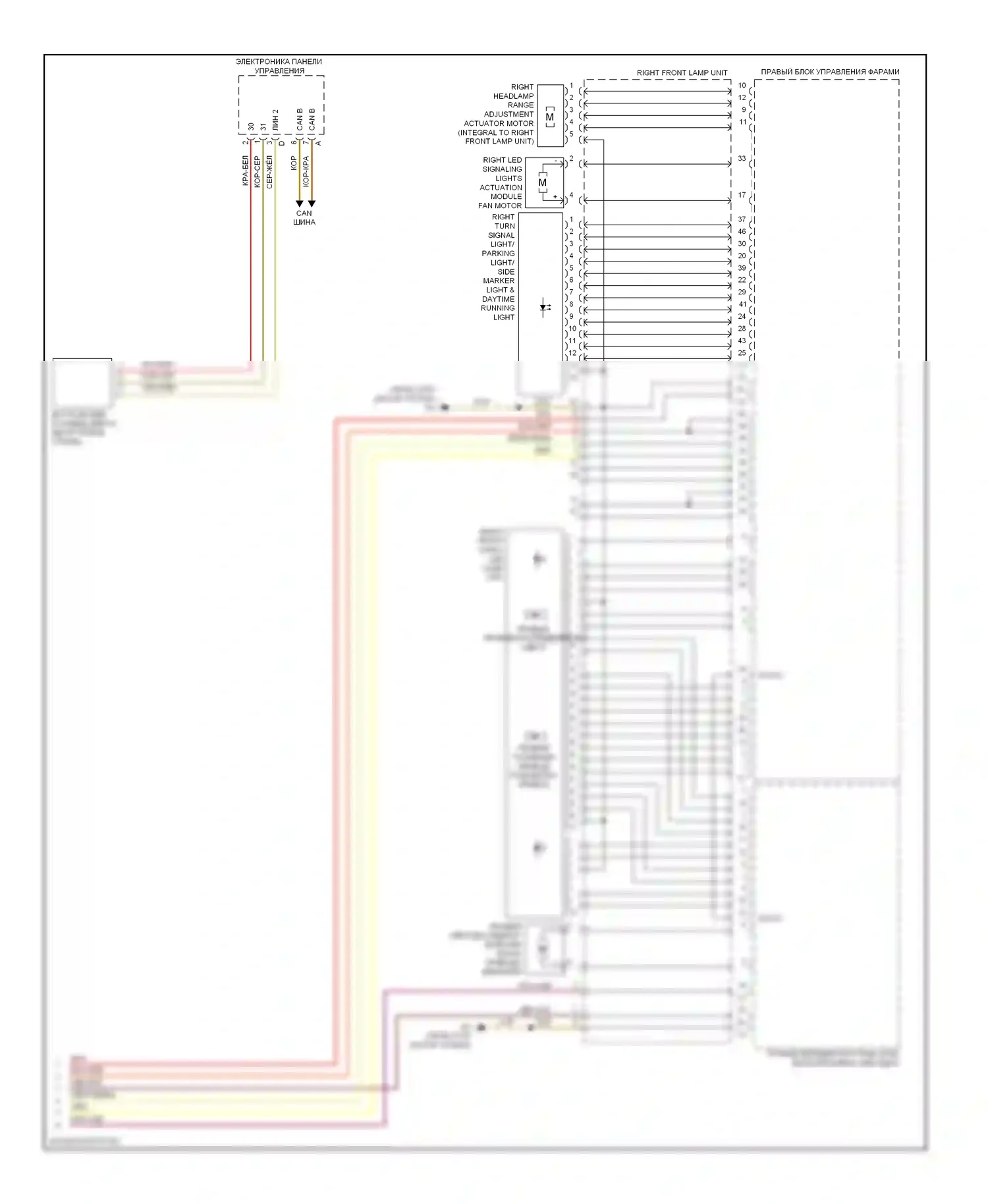 E-класс Mercedes-Benz W212/S212/C207/A207 рестайлинг (2013-2016): Электросхема фар, с адаптивными светодиодными фарами (3 из 3) 
