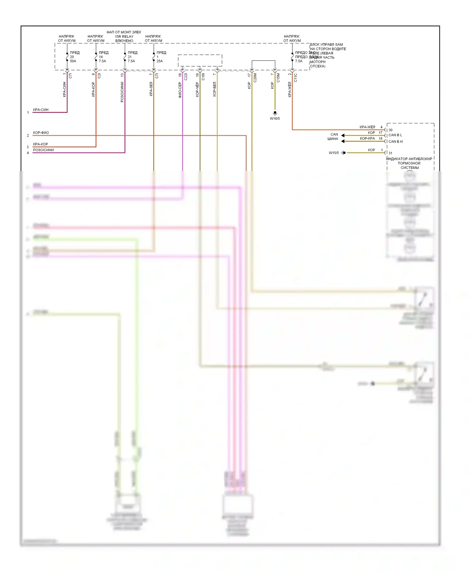 E-класс Mercedes-Benz W212/S212/C207/A207 (2009-2013): Антиблокировочная система abs электросхема, купе с базовой (2 из 2) 