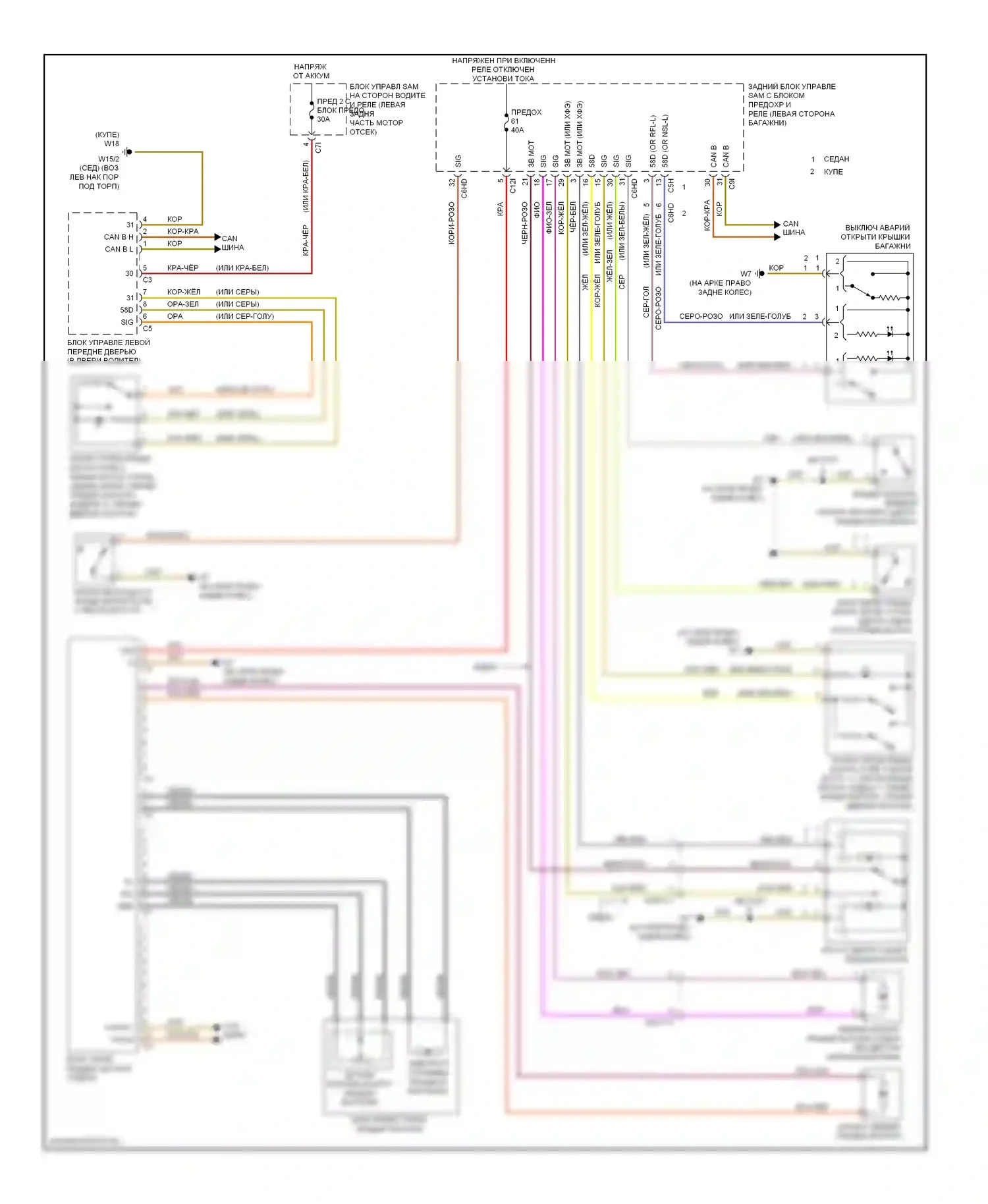 E-класс Mercedes-Benz W212/S212/C207/A207 (2009-2013): Электропривод багажника электросхема 