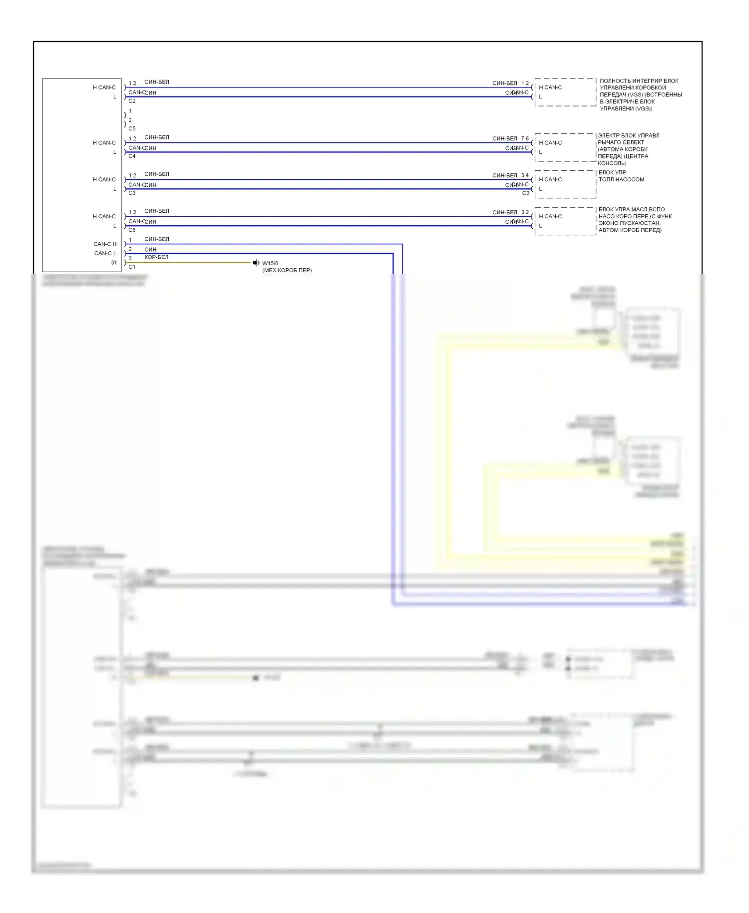 E-класс Mercedes-Benz W212/S212/C207/A207 (2009-2013): Электросхема шины высокого/низкого уровня, купе (1 из 4) 