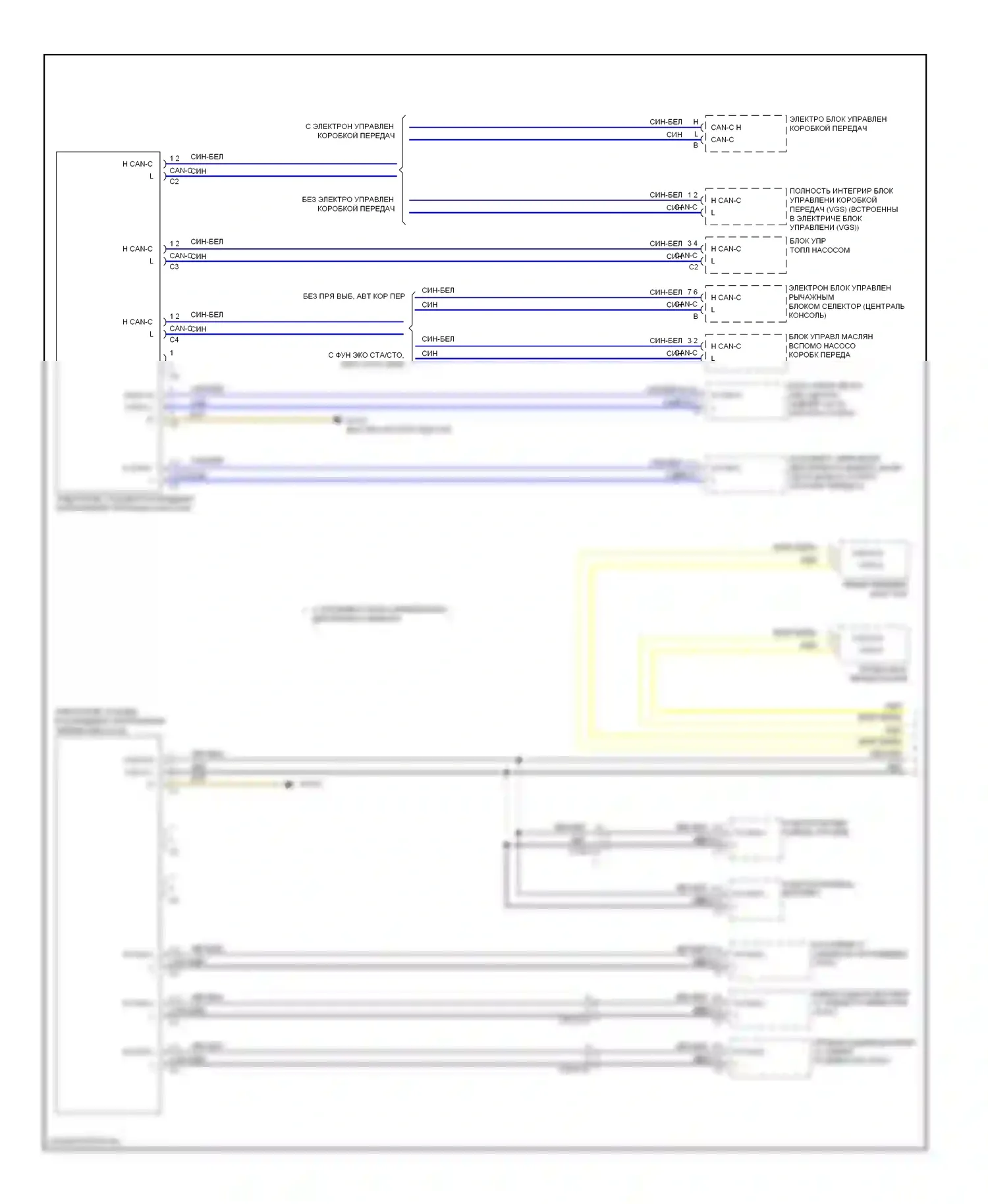 E-класс Mercedes-Benz W212/S212/C207/A207 (2009-2013): Электросхема шины высокого/низкого уровня, седан (1 из 5) 