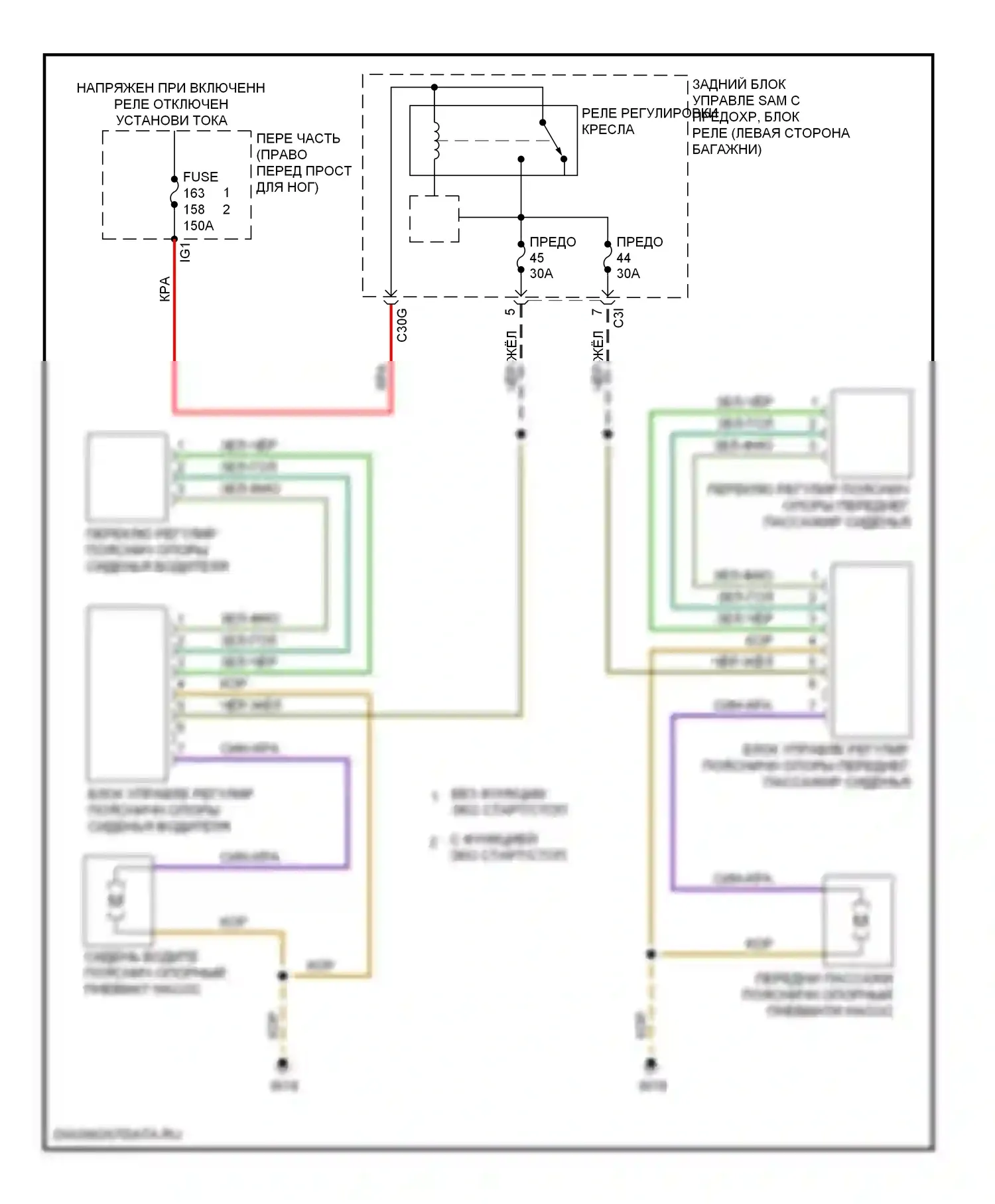 E-класс Mercedes-Benz W212/S212/C207/A207 (2009-2013): Поясничная электросхема, купе 