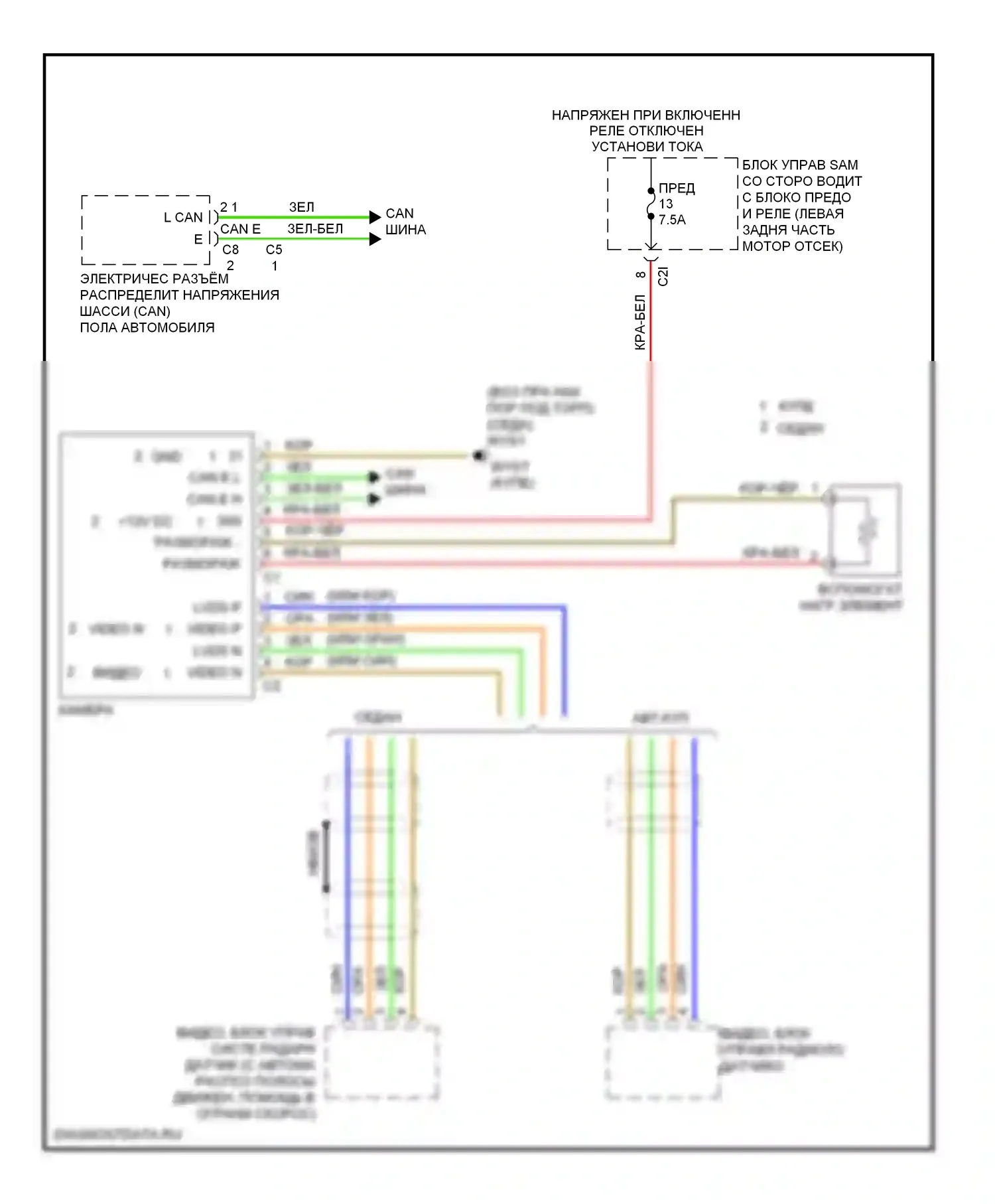 E-класс Mercedes-Benz W212/S212/C207/A207 (2009-2013): Электросхема многофункциональной камеры 