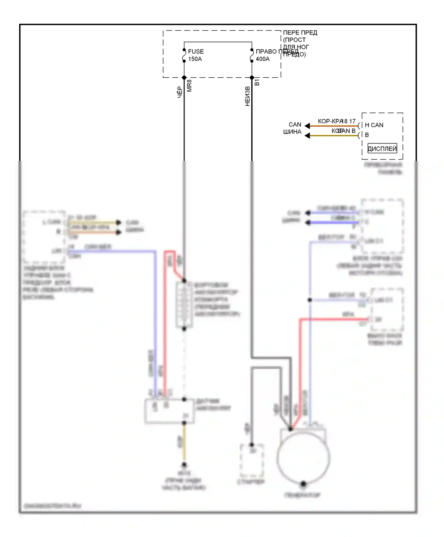 E-класс Mercedes-Benz W212/S212/C207/A207 (2009-2013): 3,0л турбодизеля, электросхема генератора, седан 