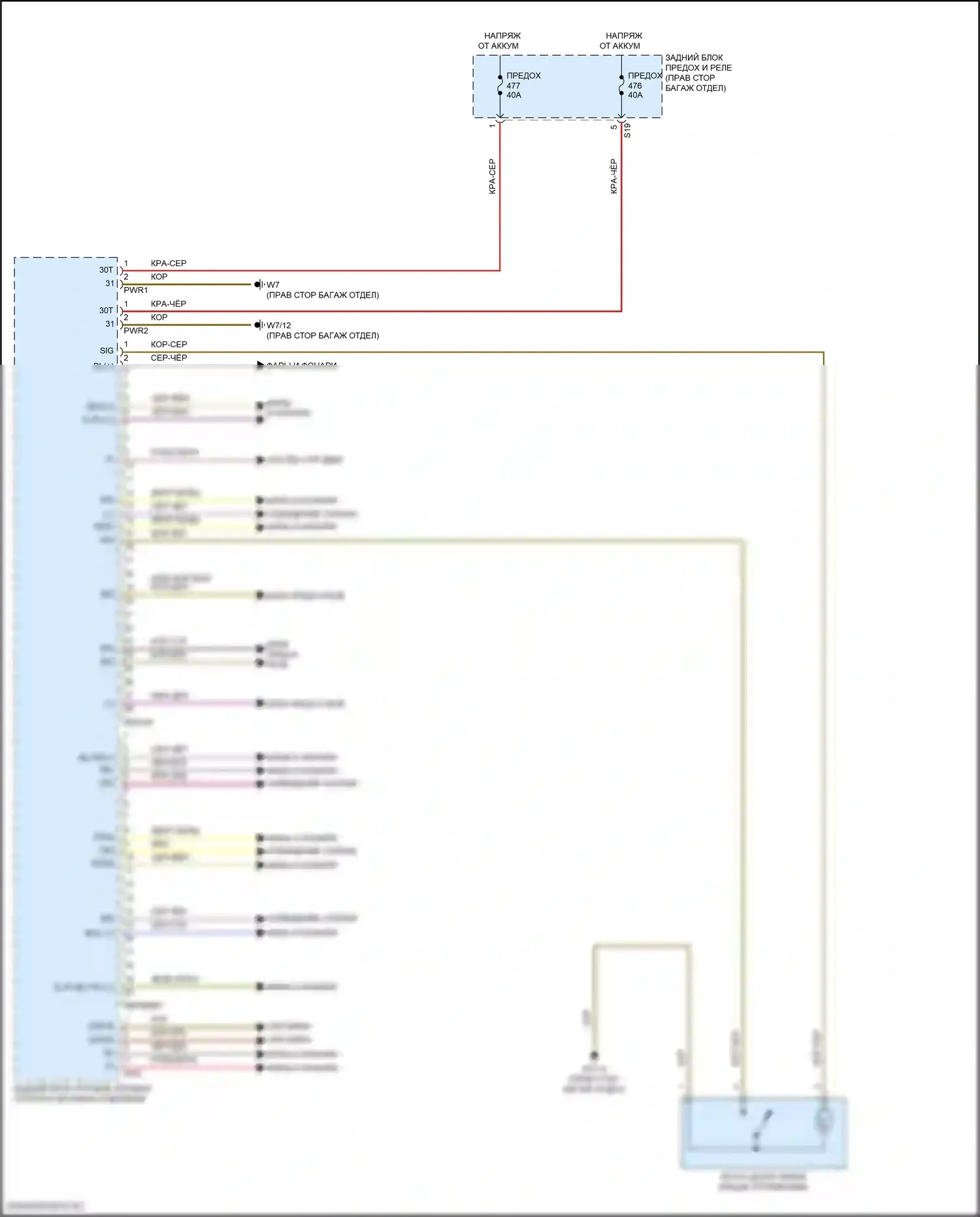 E-класс All-Terrain Mercedes-Benz S213 рестайлинг (2020-2024): Электросхема заднего блока управления sam, кабриолет (1 из 2) 