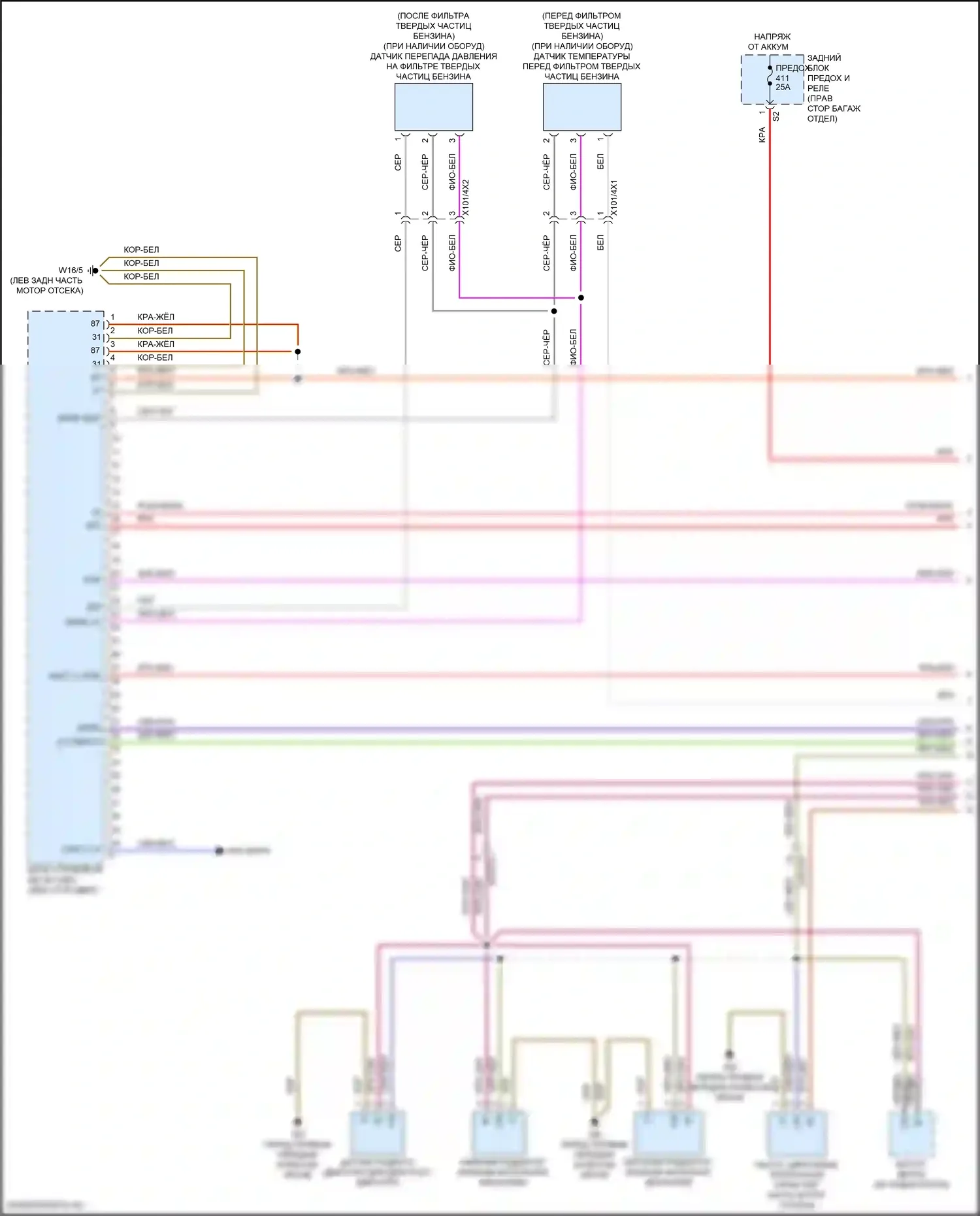 E-класс All-Terrain Mercedes-Benz S213 рестайлинг (2020-2024): Электросхема двигателя 2.0л турбо (1 из 8) 