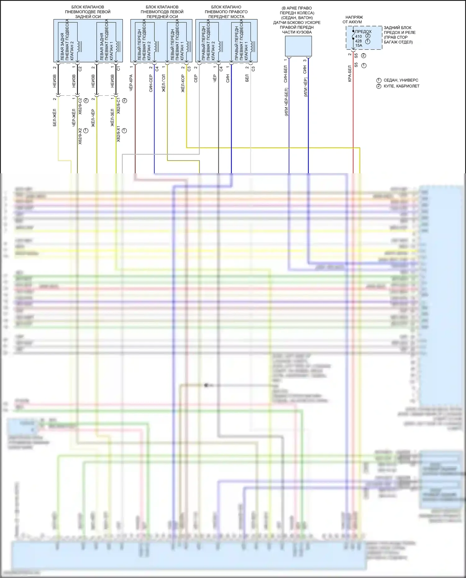 E-класс All-Terrain Mercedes-Benz S213 рестайлинг (2020-2024): Электросхема управления воздушным телом (3 из 3) 