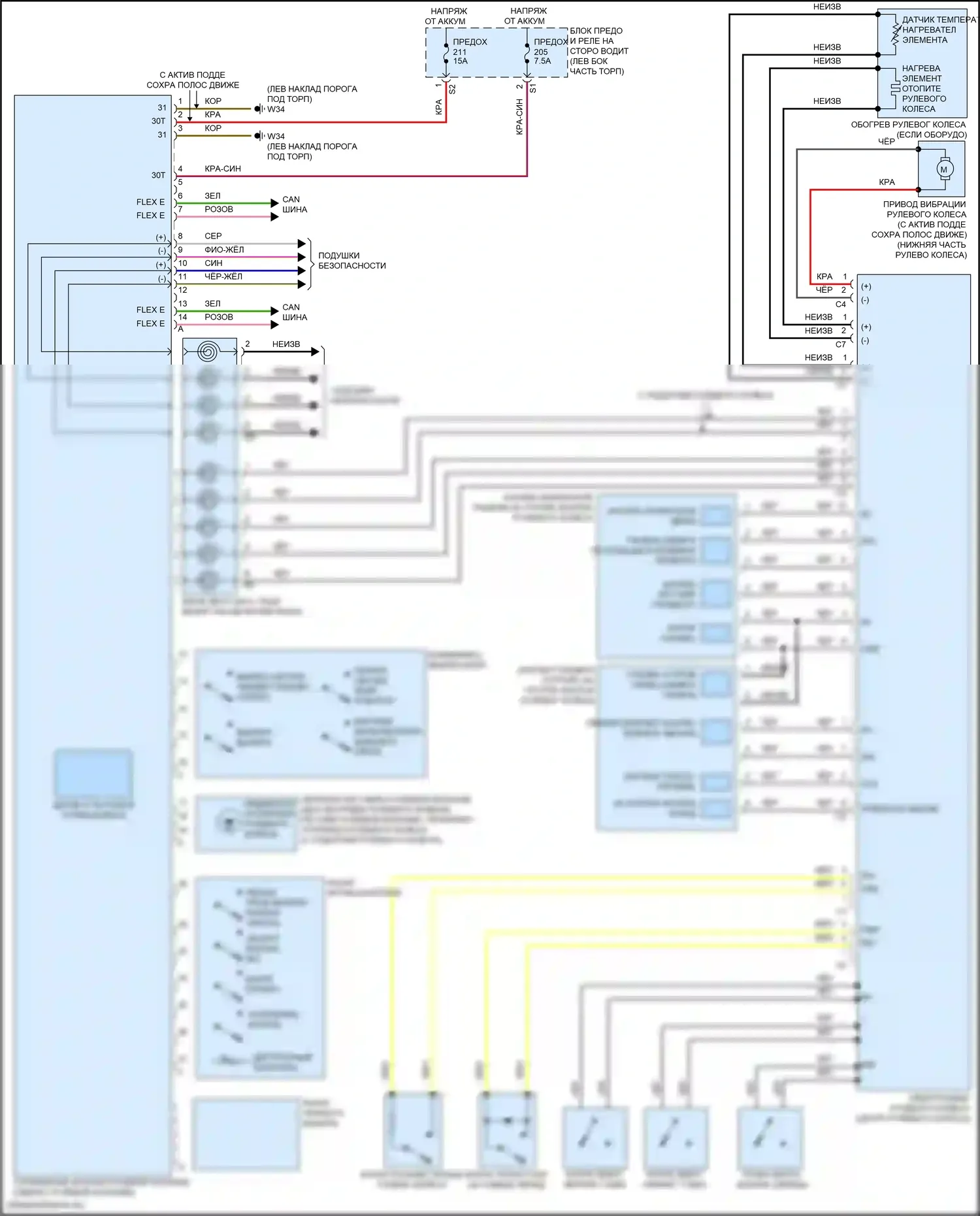E-класс All-Terrain Mercedes-Benz S213 рестайлинг (2020-2024): Электросхема рулевая колонка, купе 