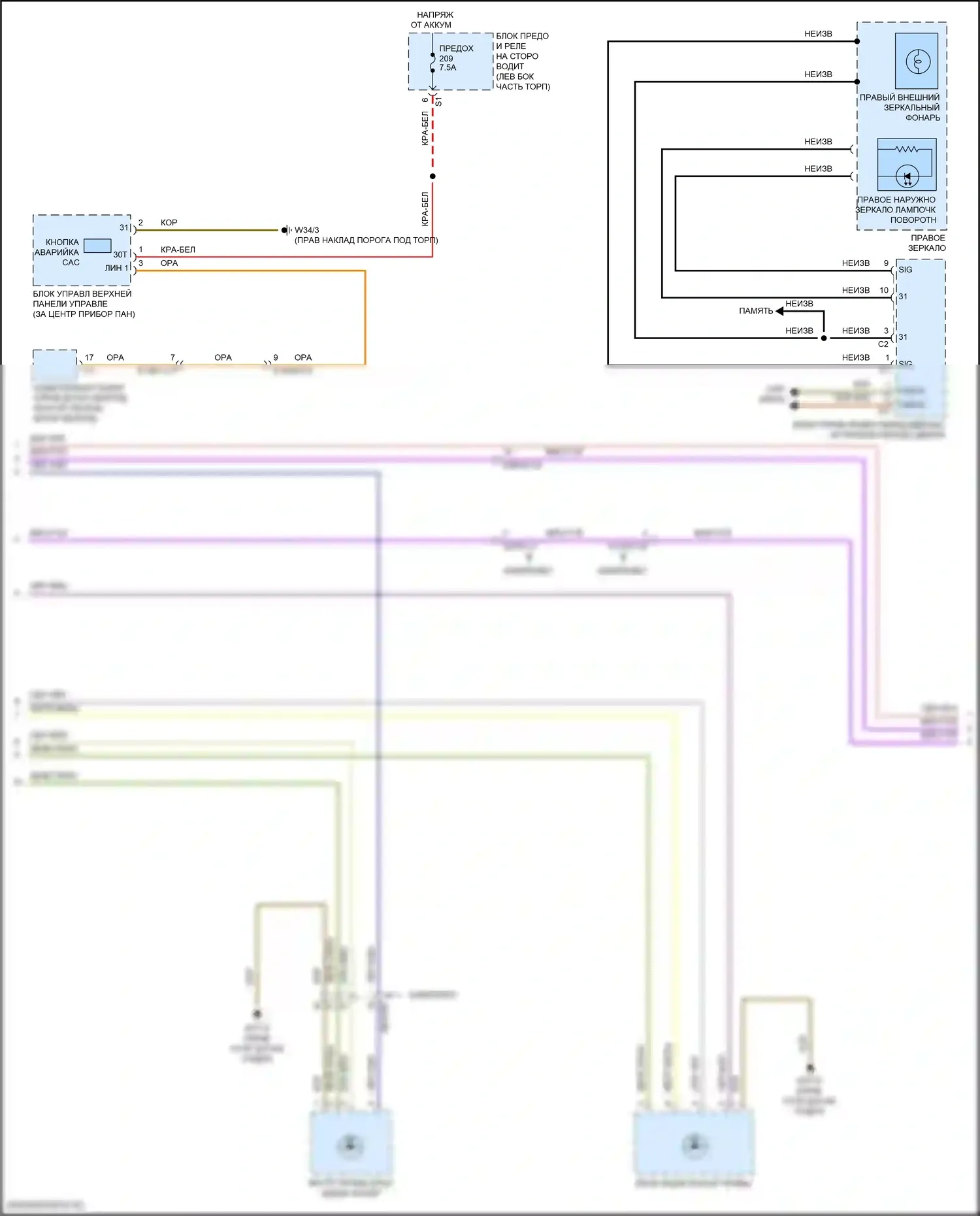E-класс All-Terrain Mercedes-Benz S213 рестайлинг (2020-2024): Электросхема фар и фонарей, кабриолет без светодиодных фар (2 из 3) 