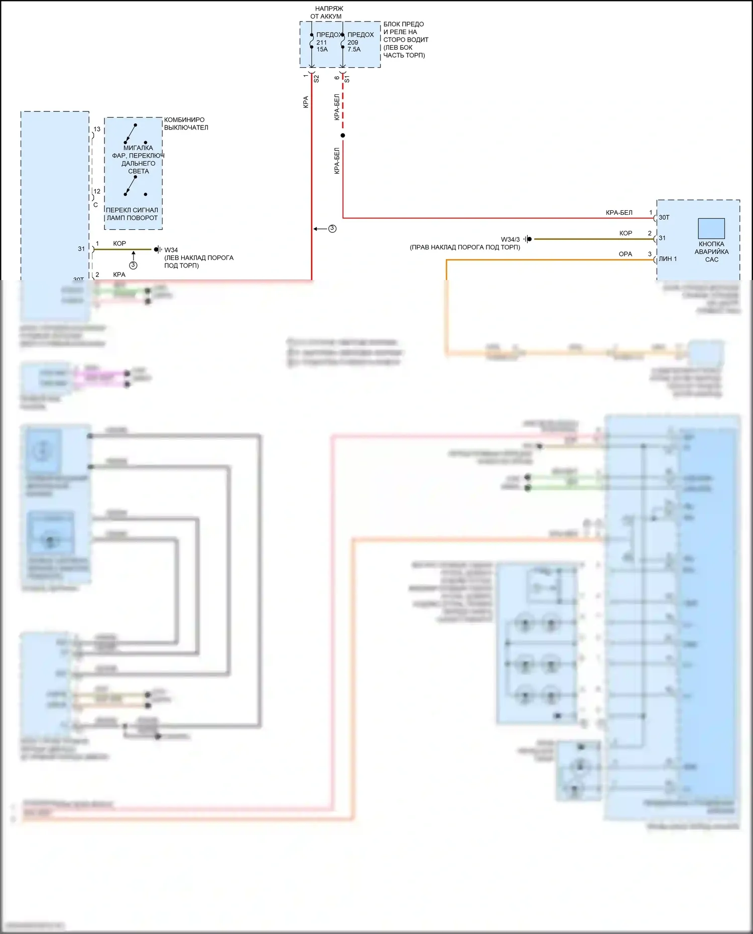E-класс All-Terrain Mercedes-Benz S213 рестайлинг (2020-2024): Электросхема фар и фонарей, купе со светодиодными фарами (4 из 4) 