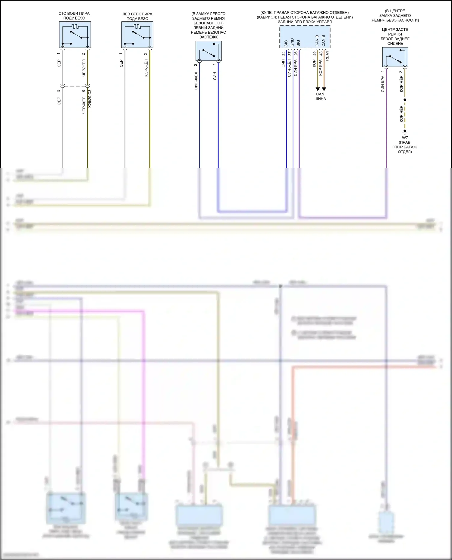 E-класс All-Terrain Mercedes-Benz S213 рестайлинг (2020-2024): Электросхема подушек безопасности, купе (2 из 5) 