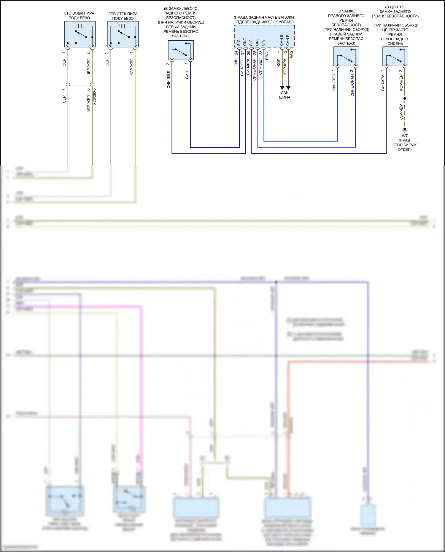 E-класс All-Terrain Mercedes-Benz S213 рестайлинг (2020-2024): Электросхема подушек безопасности, седан (2 из 5) 