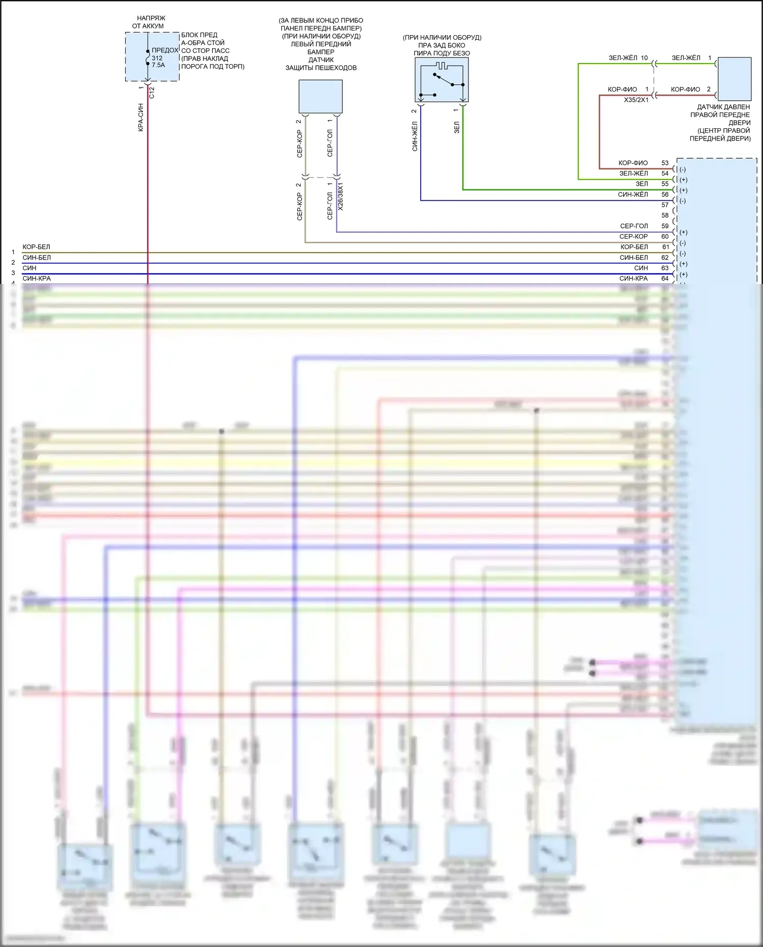 E-класс All-Terrain Mercedes-Benz S213 рестайлинг (2020-2024): Электросхема подушек безопасности, вагон (5 из 5) 
