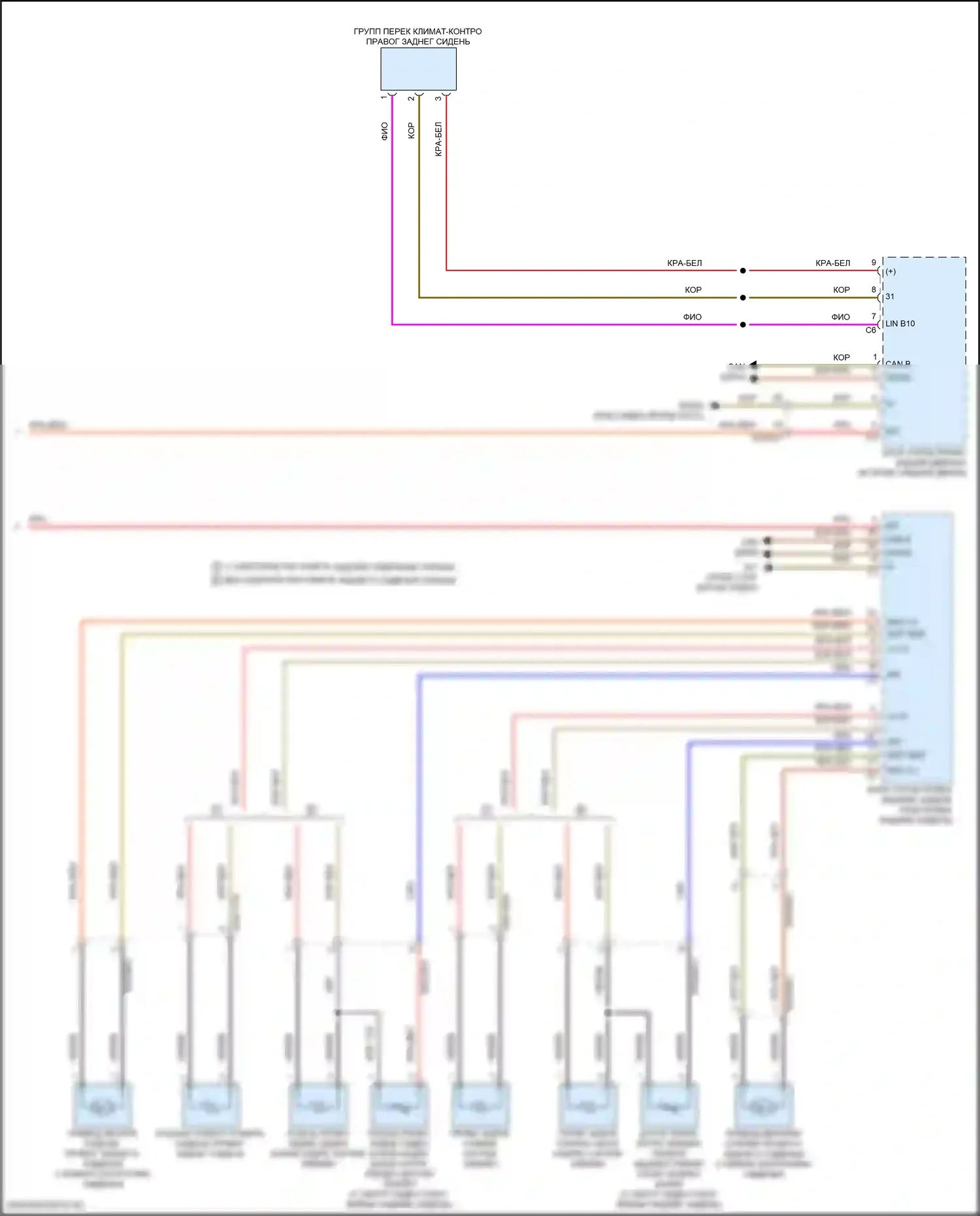 E-класс All-Terrain Mercedes-Benz S213 рестайлинг (2020-2024): Электросхема задней вентиляции и подогрева сидений (2 из 2) 
