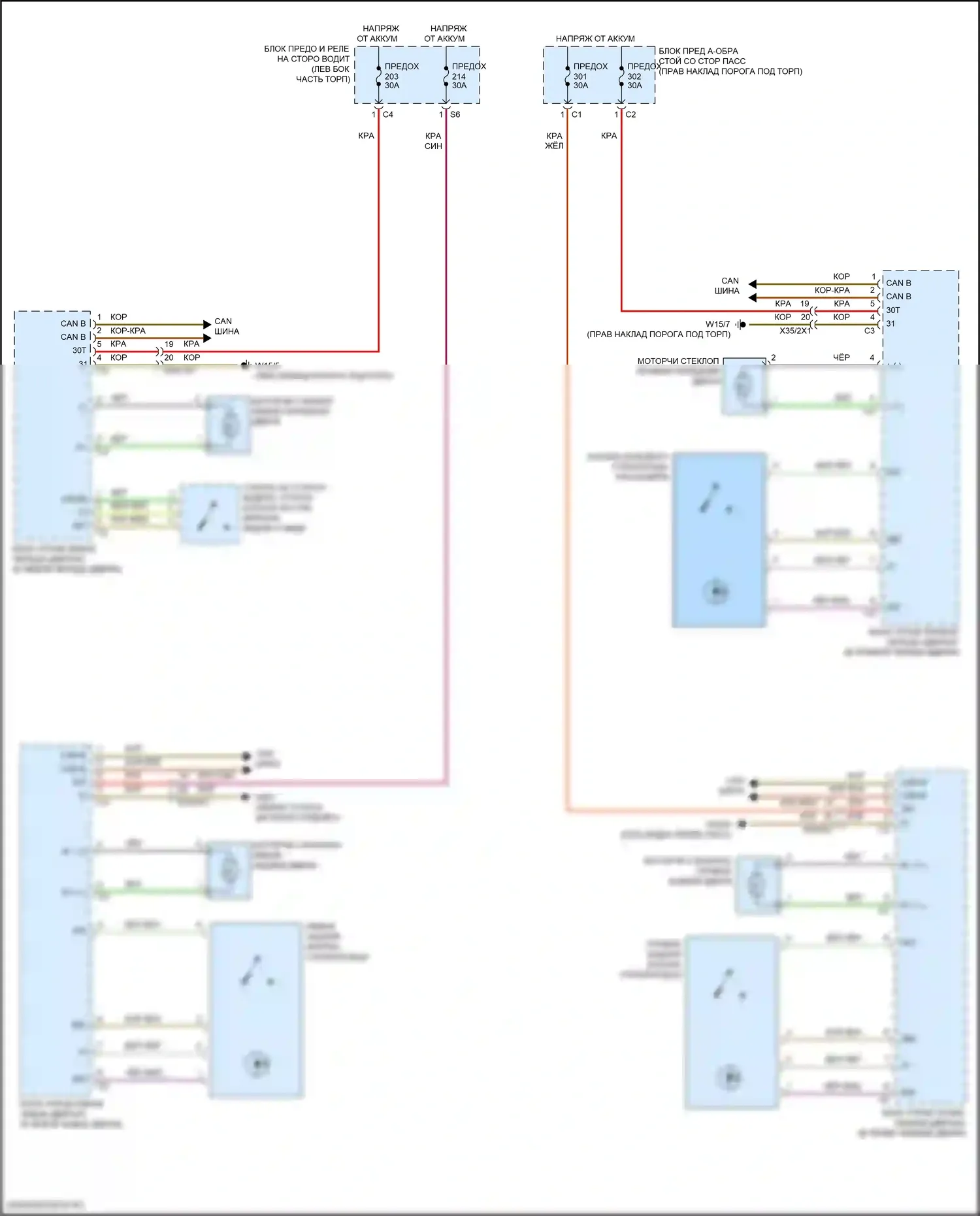 E-класс All-Terrain Mercedes-Benz S213 рестайлинг (2020-2024): Стеклоподъемники электросхема вагона 